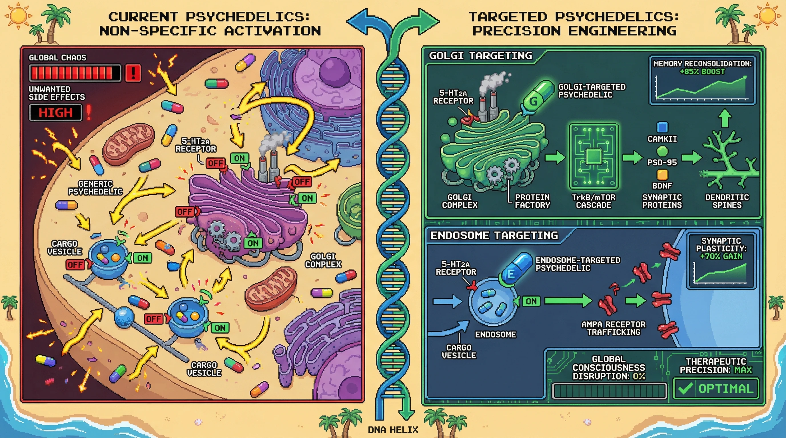 Infographic for: Consciousness Engineering Through Compartment Targeting—The Golgi Complex as Psychedelic Control Center