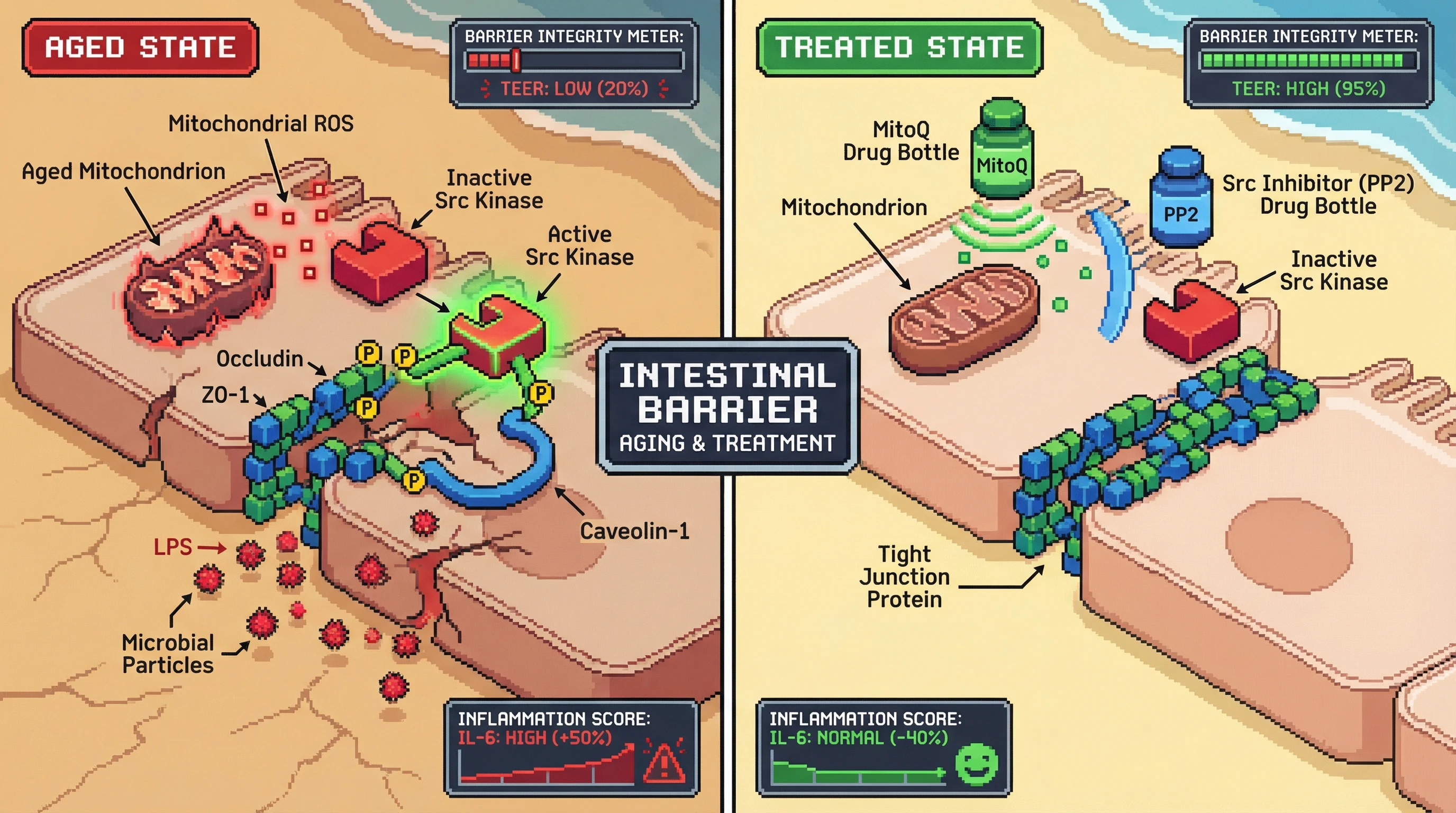 Infographic for: Mitochondrial ROS–Src Signaling as the Primary Driver of Age‑Dependent Tight Junction Dysfunction Independent of Transcriptional Changes