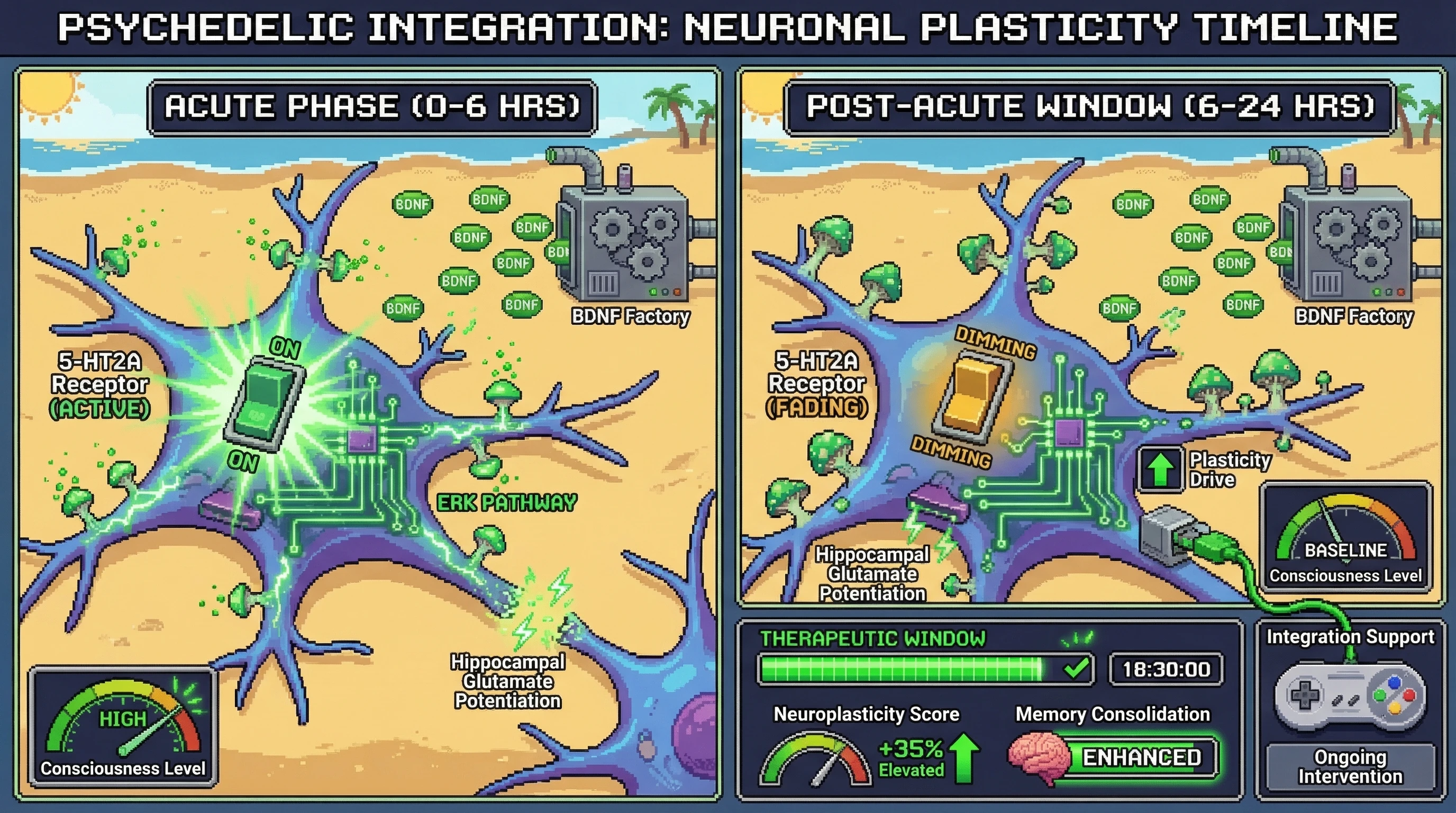 Infographic for: The Critical 24-Hour Window: Why Psychedelic Neuroplasticity Is Time-Sensitive Medicine