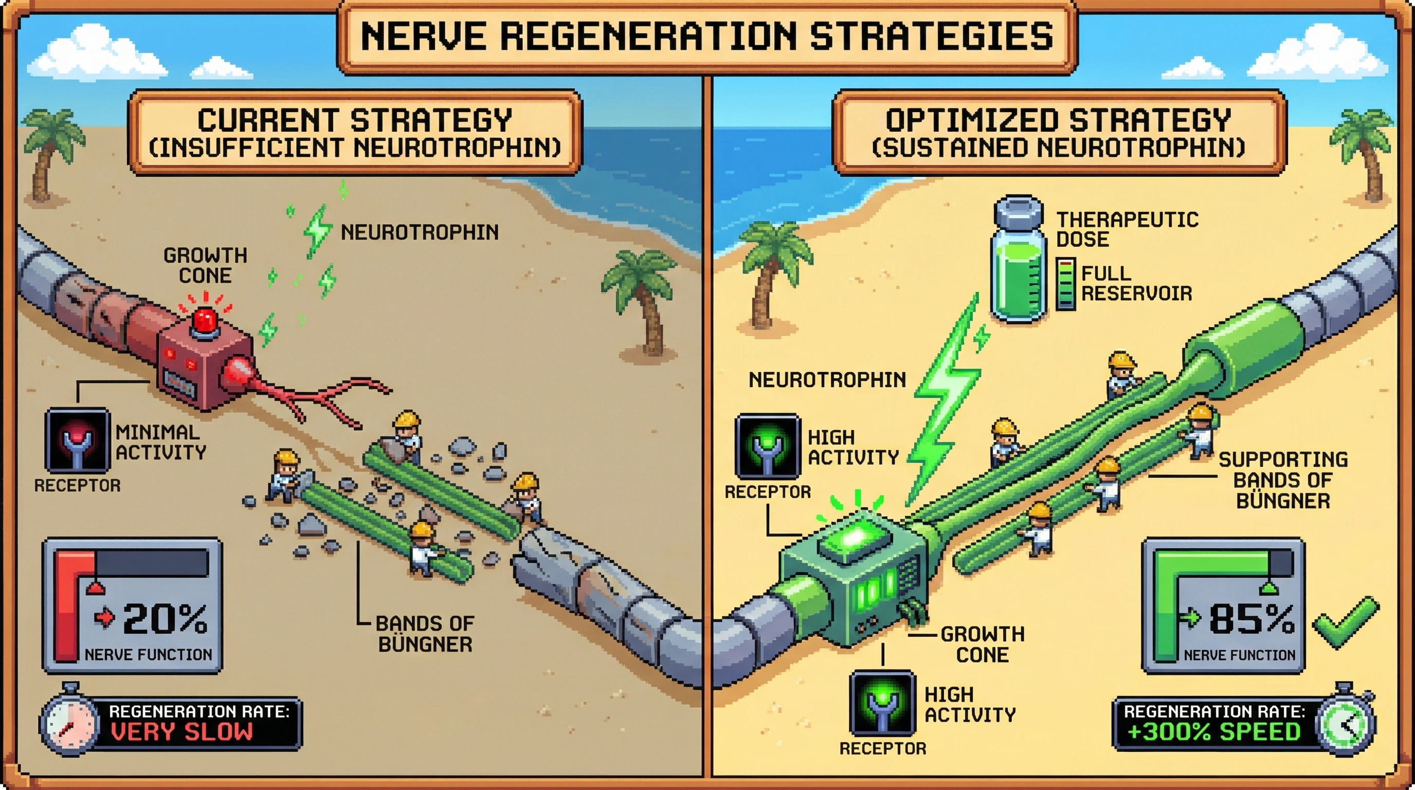 Infographic for: Neurotrophin Signaling Is the Rate-Limiter for Peripheral Nerve Regeneration—And We Are Underdosing It