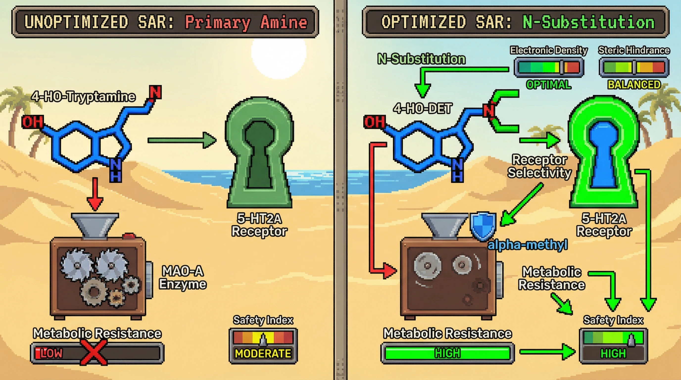Infographic for: The N-Methyl vs N-Benzyl SAR Paradox—Why Primary Amines Hit Different Receptors Than Secondary Amines