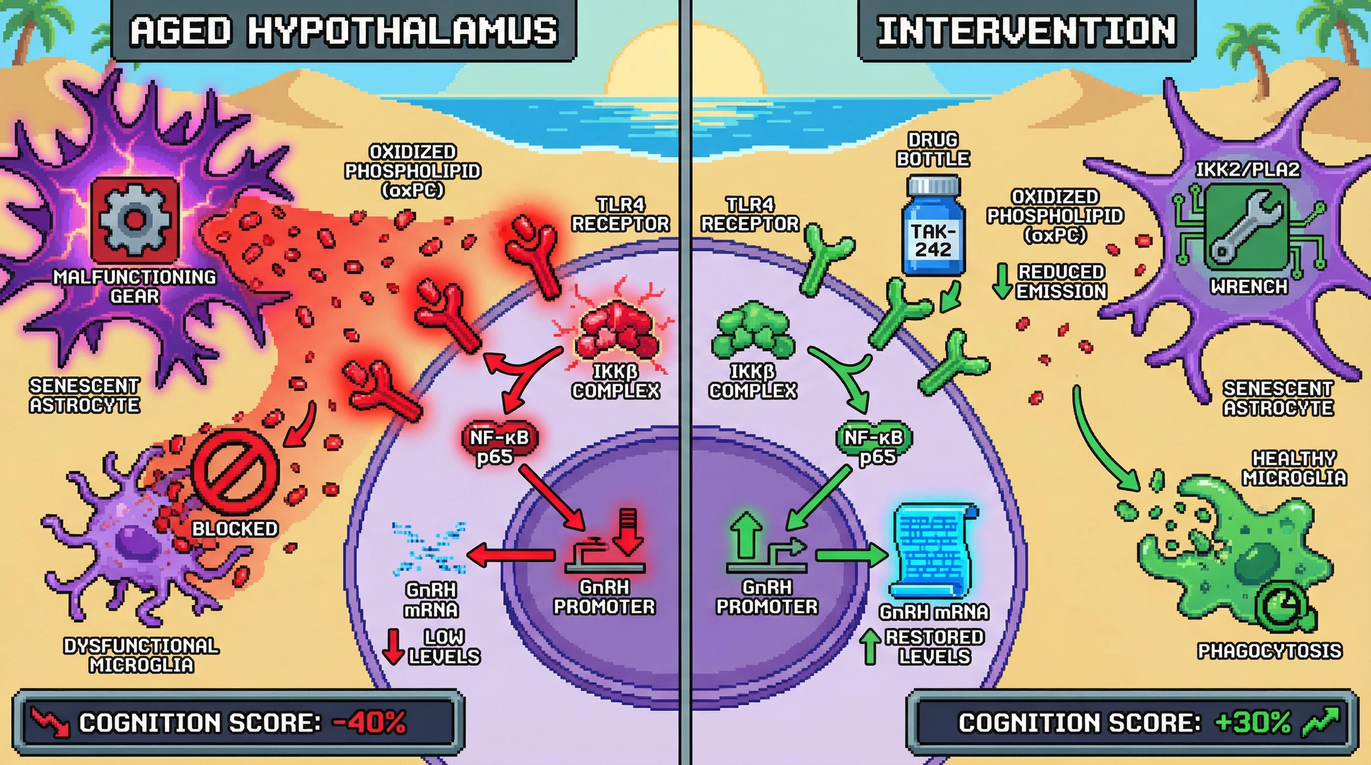 Infographic for: Astrocyte‑Derived Lipid Mediators Drive Hypothalamic IKKβ/NF‑κB Activation and GnRH Suppression via TLR4 Signaling