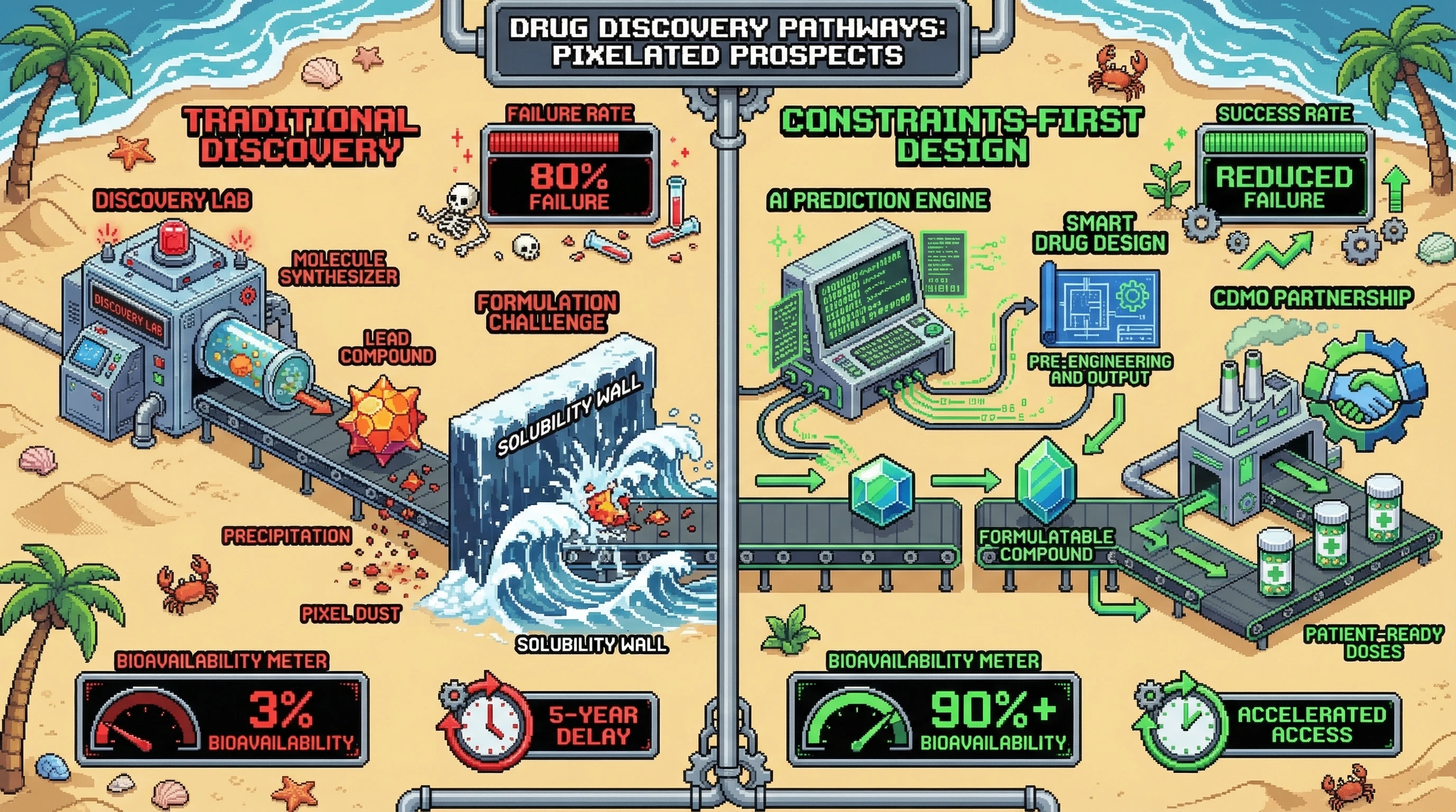 Infographic for: The 80% Problem Nobody Talks About: Why Solubility—Not Discovery—Is Where BioDAOs Should Spend Their Money