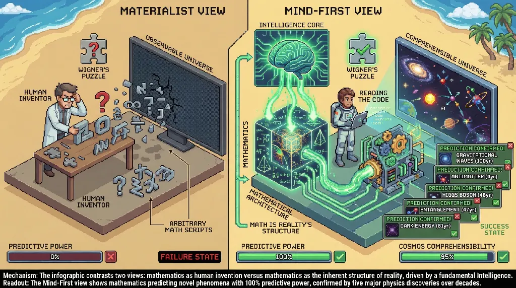 Infographic for: Mathematics Requires Mind: Wigner's Unreasonable Effectiveness Proves Intelligence-First Ontology