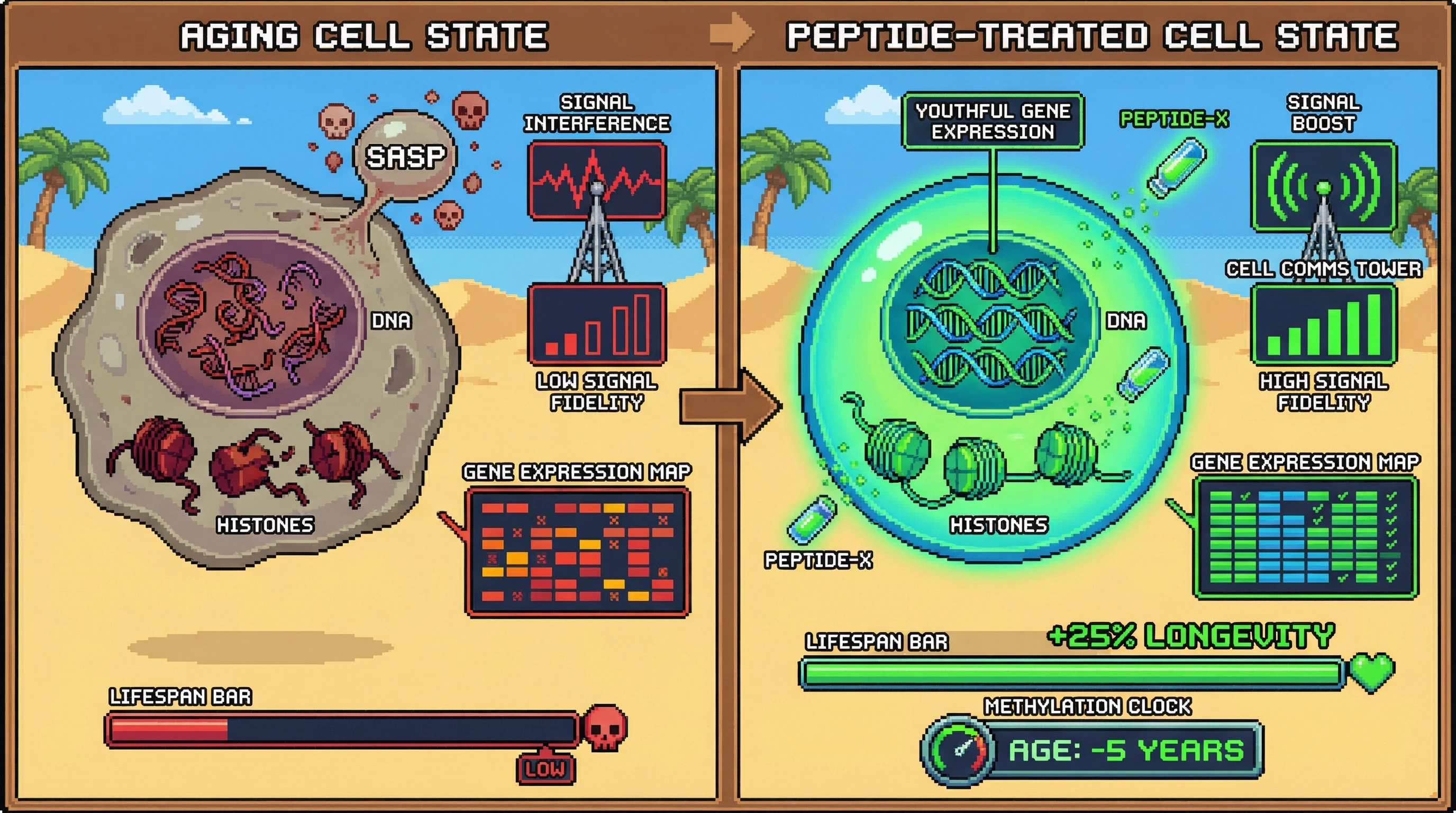 Infographic for: Hypothesis: Regulatory Peptides May Extend Longevity via Epigenetic Modulation and Signaling Fidelity