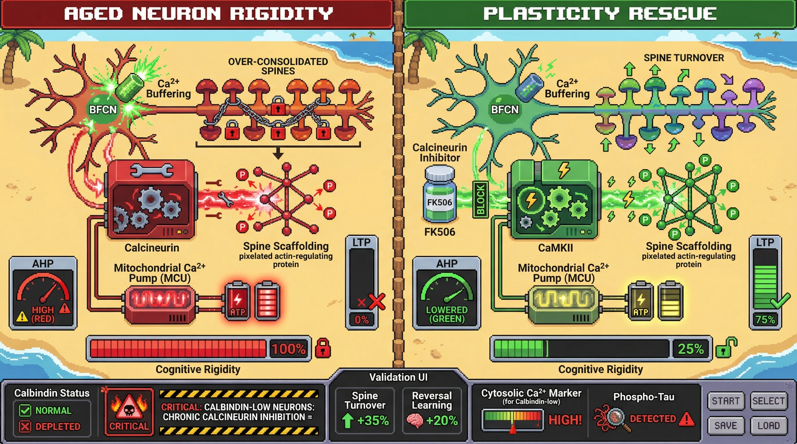 Infographic for: Over‑Consolidation vs. Selective Vulnerability: A Tunable Calcium Phosphatase/Kinase Switch Hypothesis for Age‑Related Cognitive Rigidity