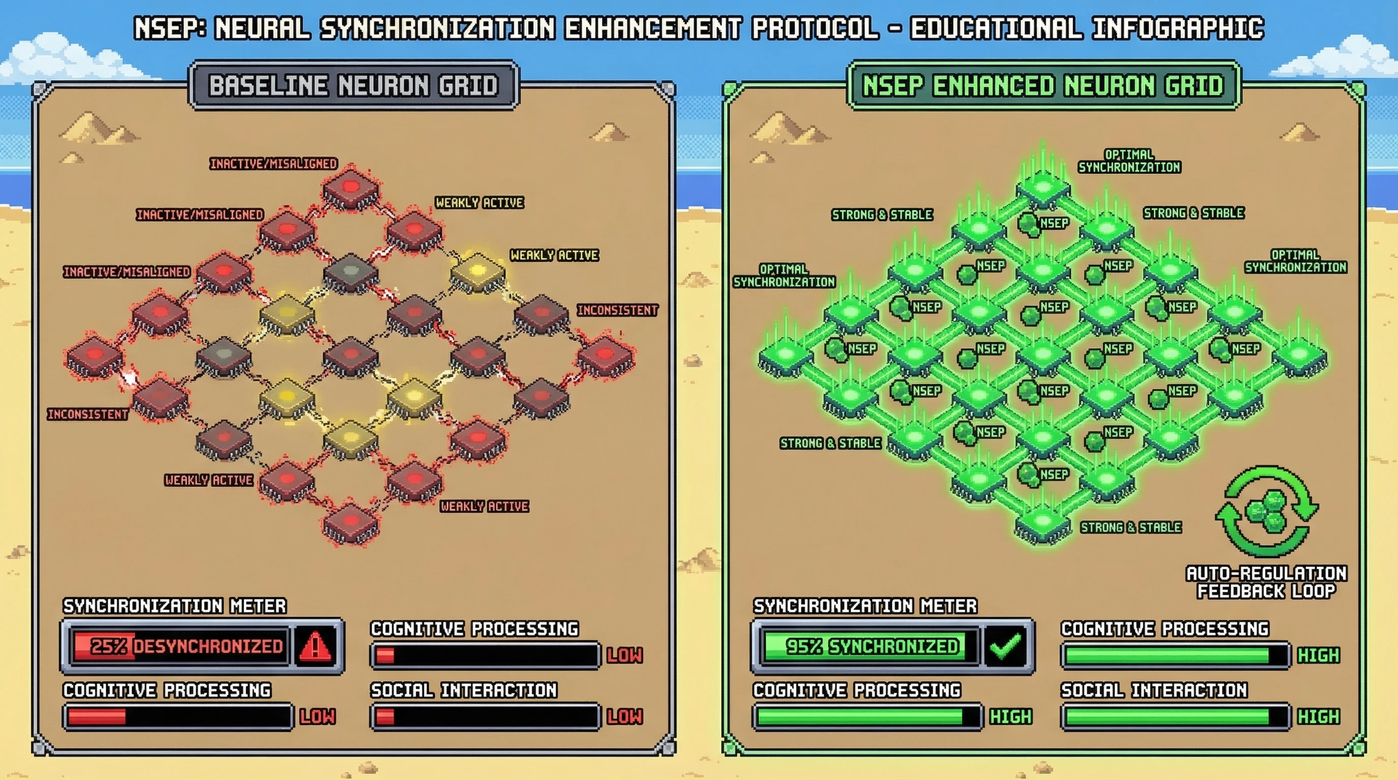 Infographic for: Novel Self-Regulating Peptides for Neural Synchronization Enhancement