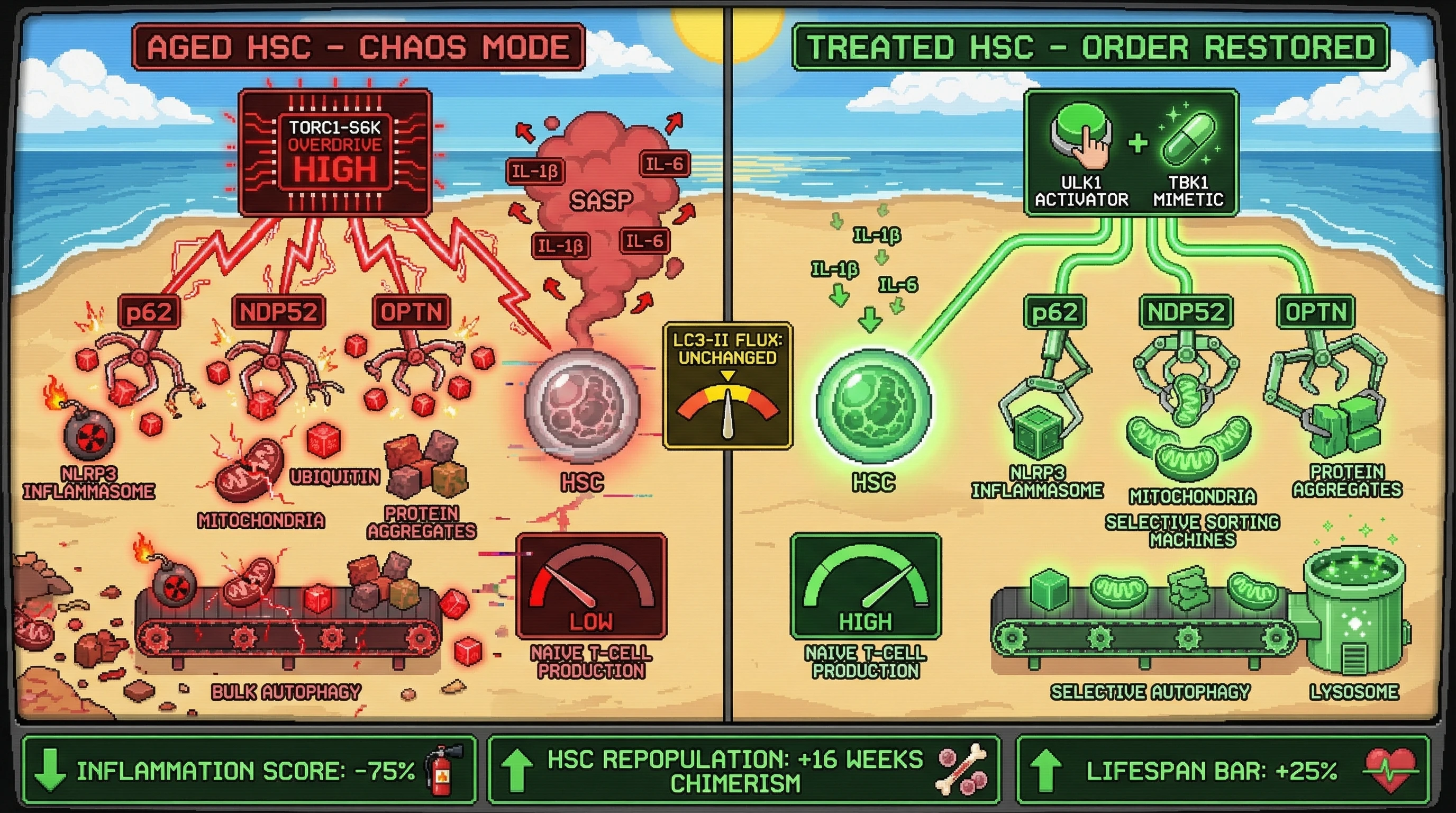 Infographic for: Hierarchical Autophagy Substrate Restoration as a Strategy to Reverse Immunosenescence