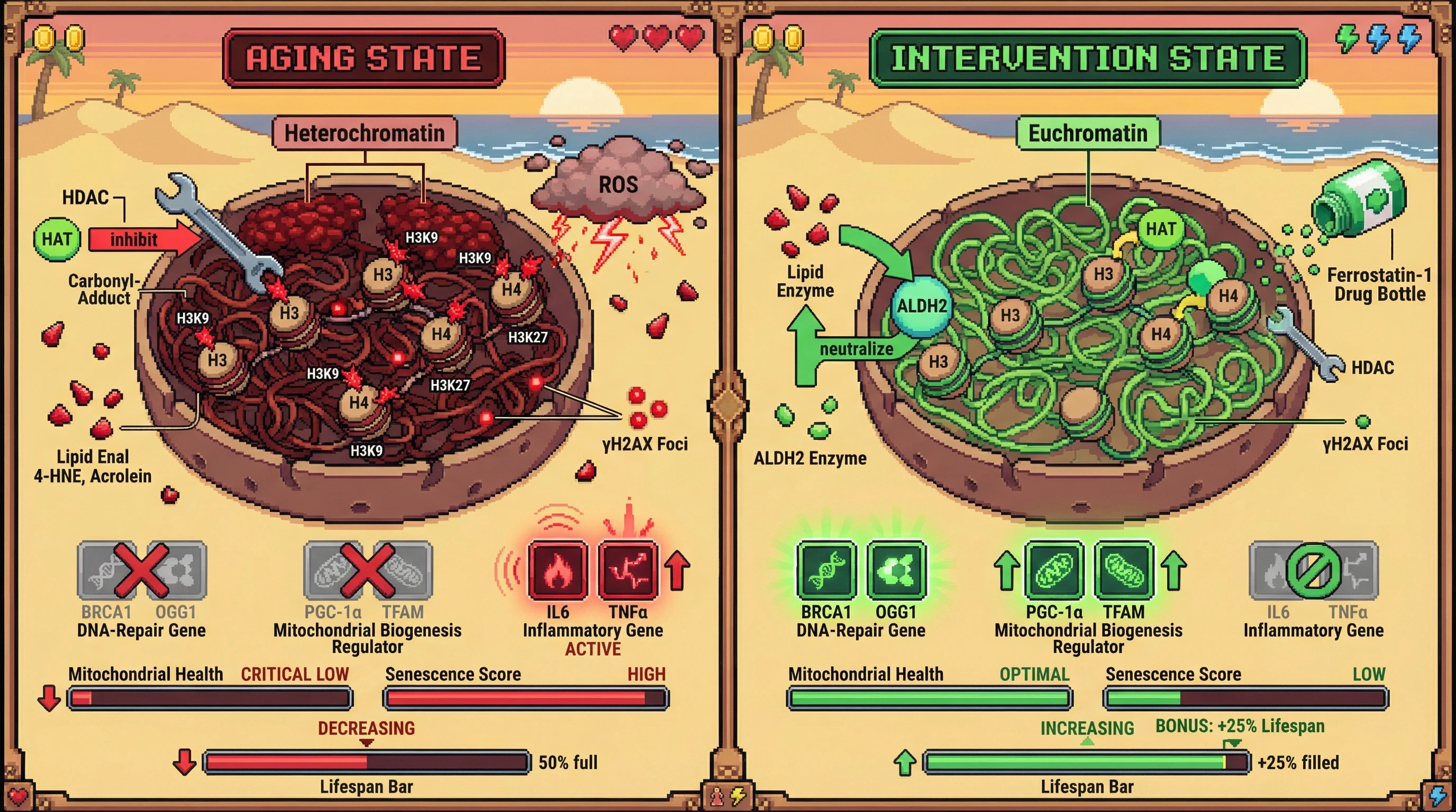 Infographic for: Carbonyl‑Adduct Mediated Epigenetic Reprogramming as a Master Driver of Aging Hallmarks