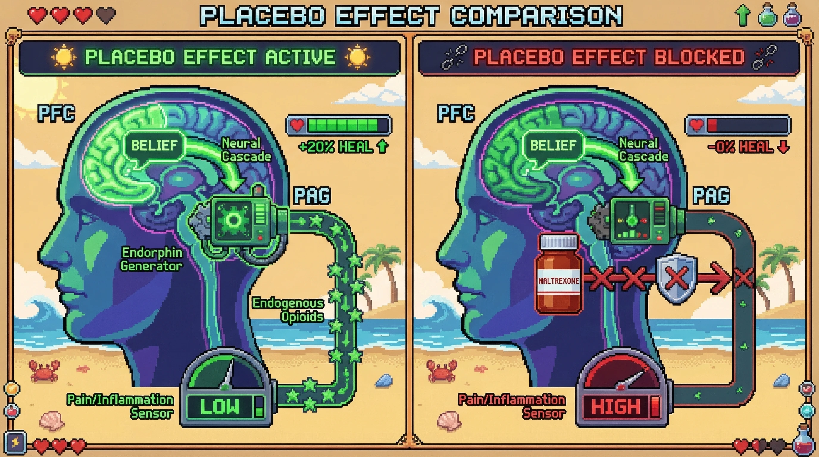 Infographic for: Reverse-Engineering the Placebo Effect: The Neurochemistry of Belief
