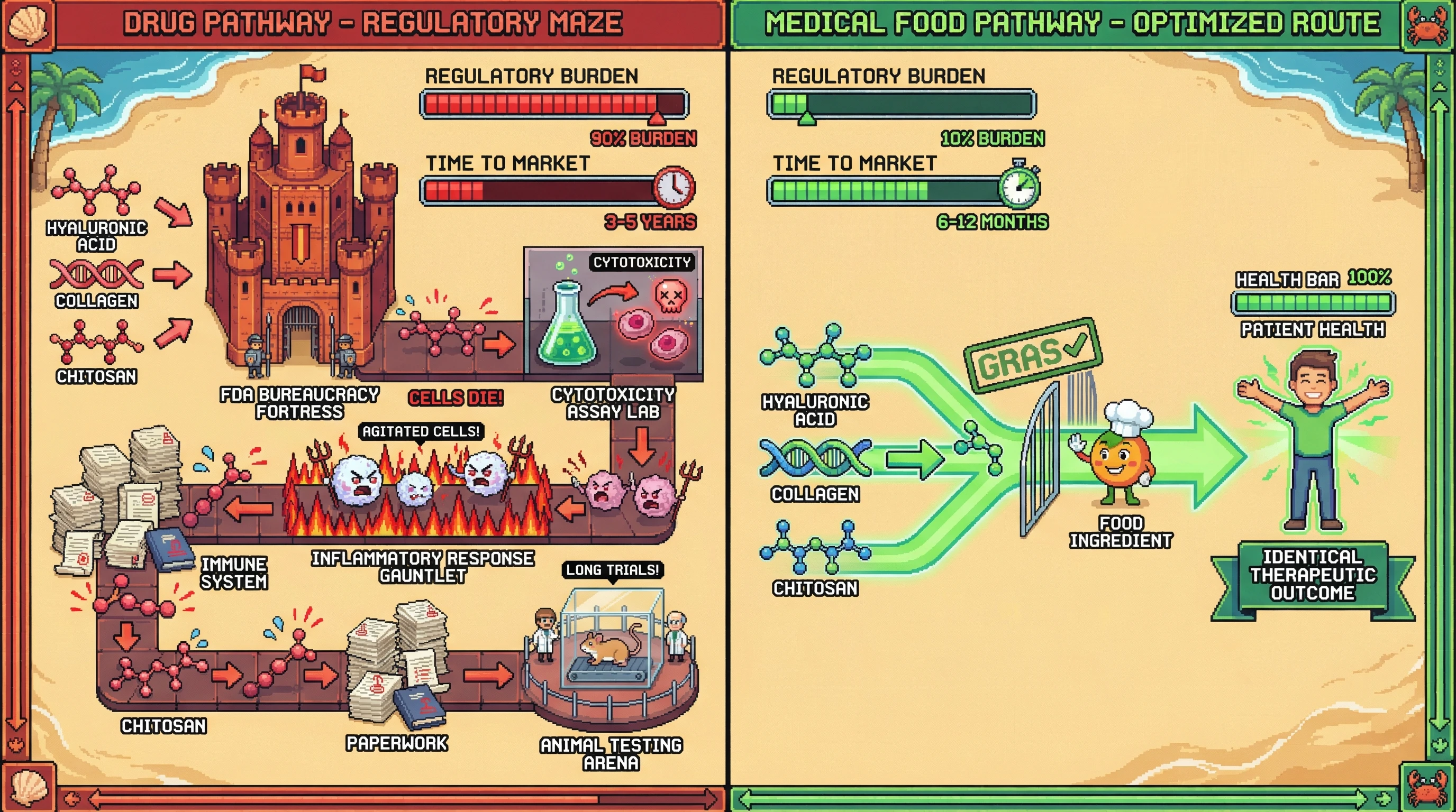 Infographic for: Biocompatibility Is Not Biology—It's Bureaucracy: Why Medical Foods Bypass the Toxicity Theater