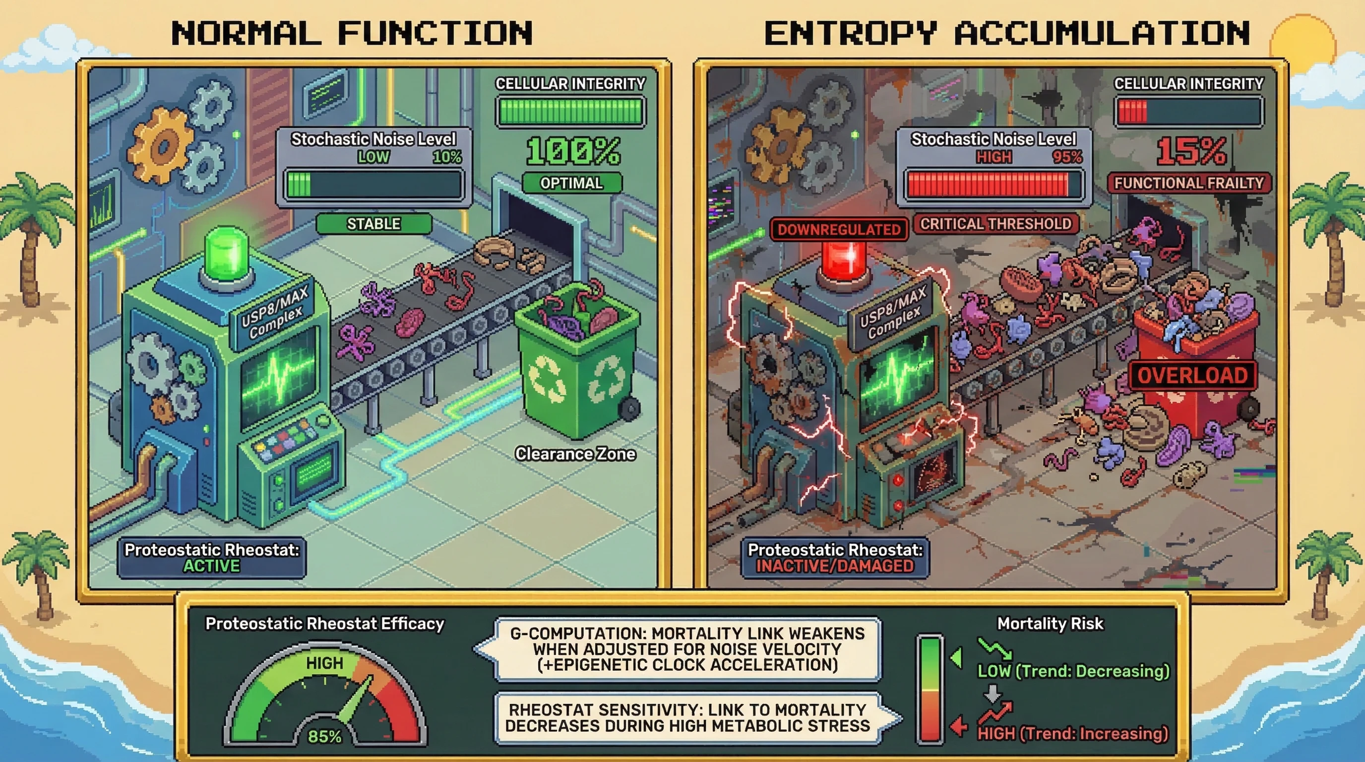 Infographic for: The 'Proteostatic Rheostat' Hypothesis: Proteomic Causal Signals as Modulators of Stochastic Error Accumulation