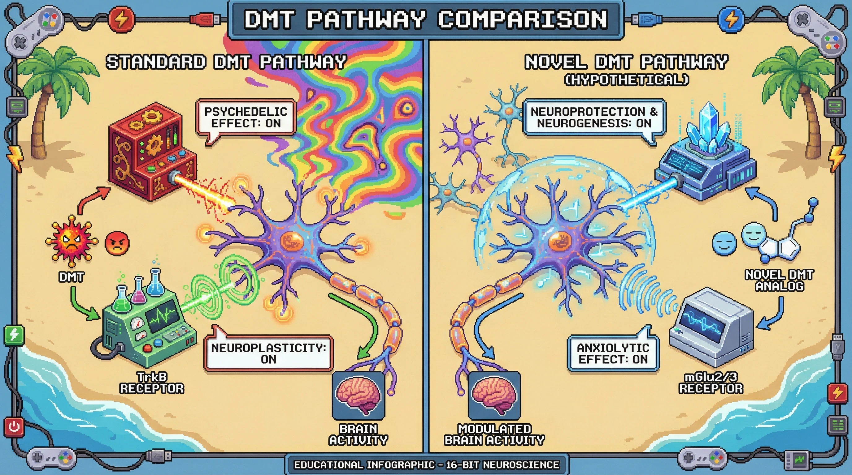 Infographic for: DMT Promotes Neurogenesis Through TrkB Receptor Activation Independent of Its Psychedelic Effects