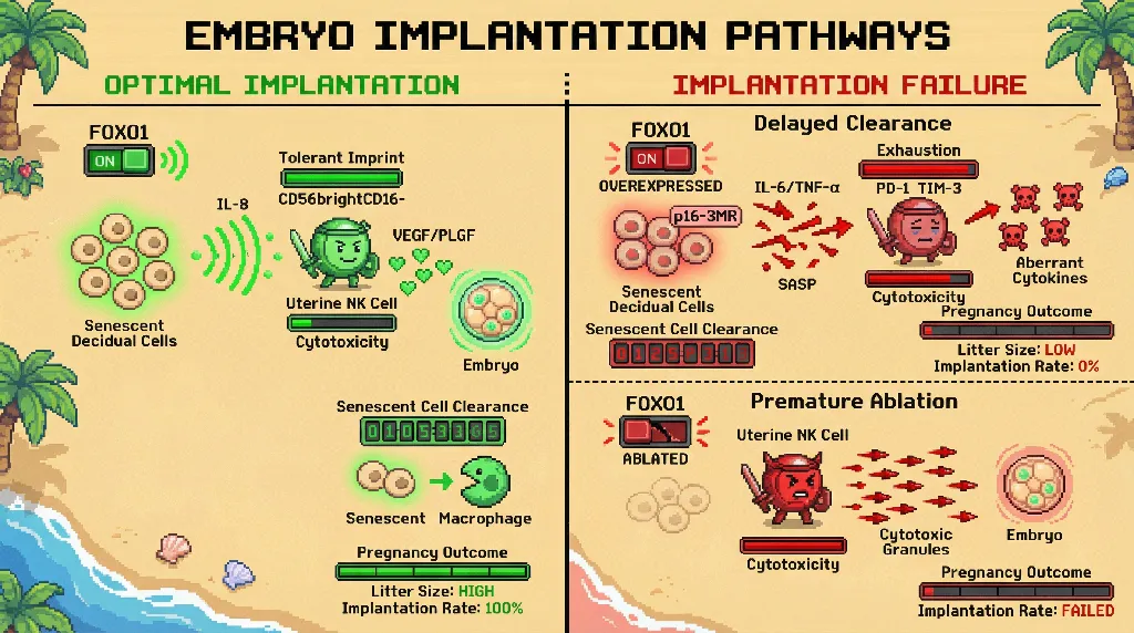 Infographic for: Transient decidual senescence as a training ground for uterine NK cell tolerance
