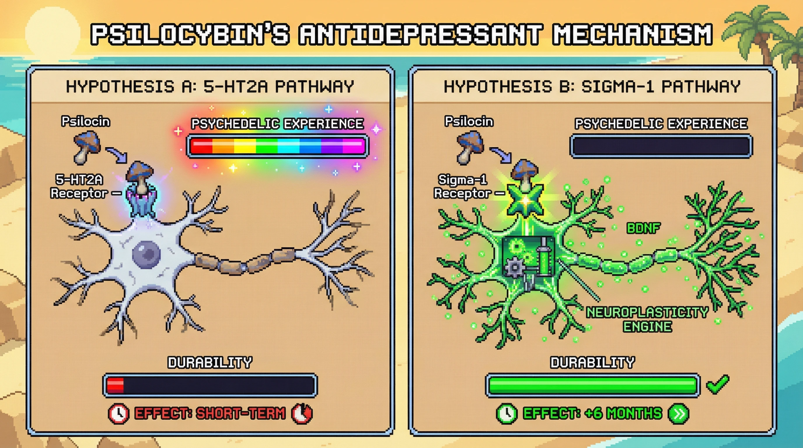 Infographic for: Psilocybin's Therapeutic Mechanism Is Not Serotonergic — It's Sigma-1 Receptor Mediated Neuroplasticity