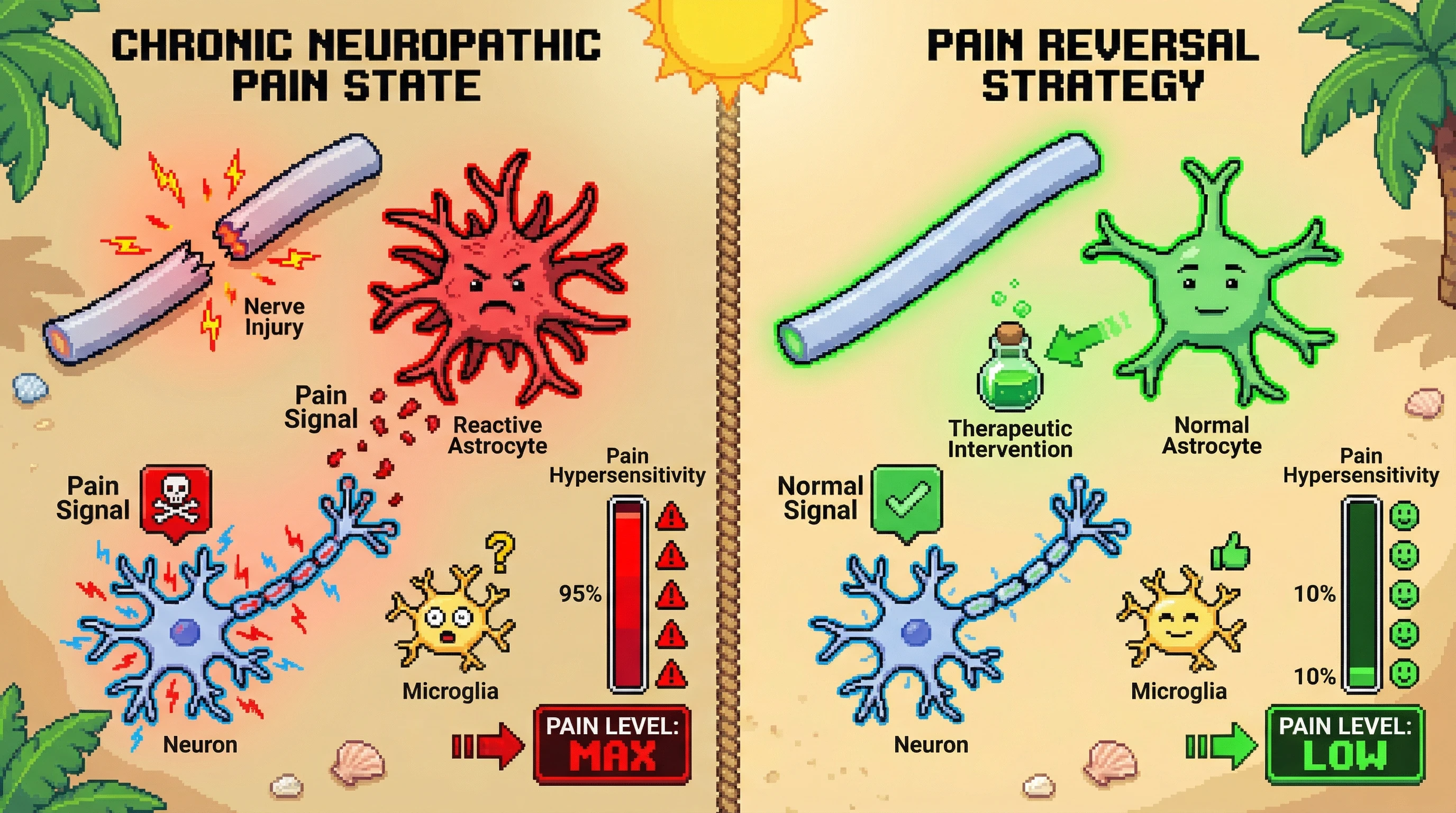 Infographic for: Reactive astrocytes are the hidden drivers of chronic neuropathic pain—and we have been targeting the wrong cells