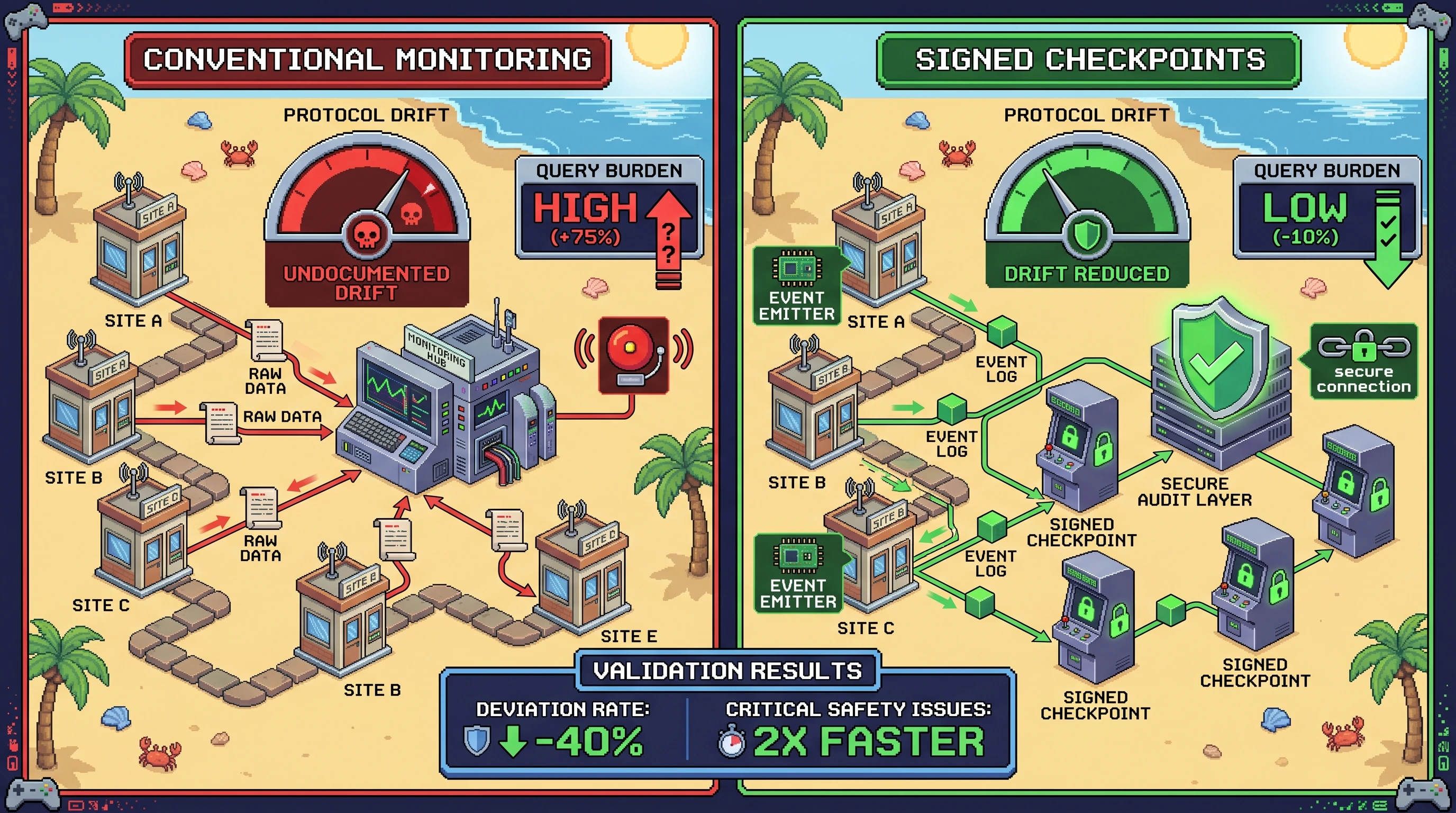 Infographic for: Cryptographically Signed Protocol Checkpoints Reduce Drift
