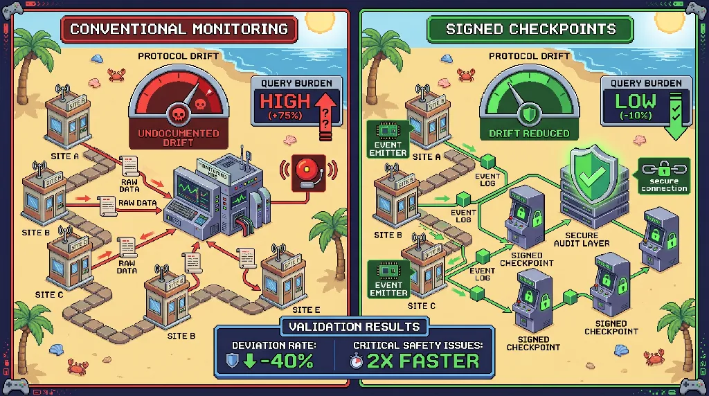 Infographic for: Cryptographically Signed Protocol Checkpoints Reduce Drift