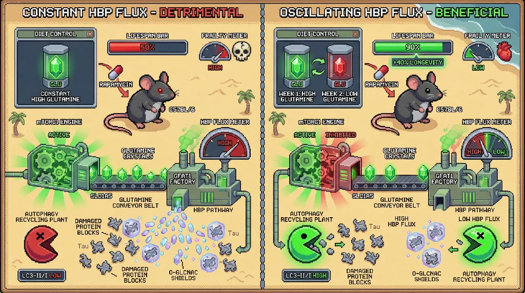 Infographic for: Intermittent HBP Suppression as the Mediator of mTOR Inhibition‑Induced Longevity