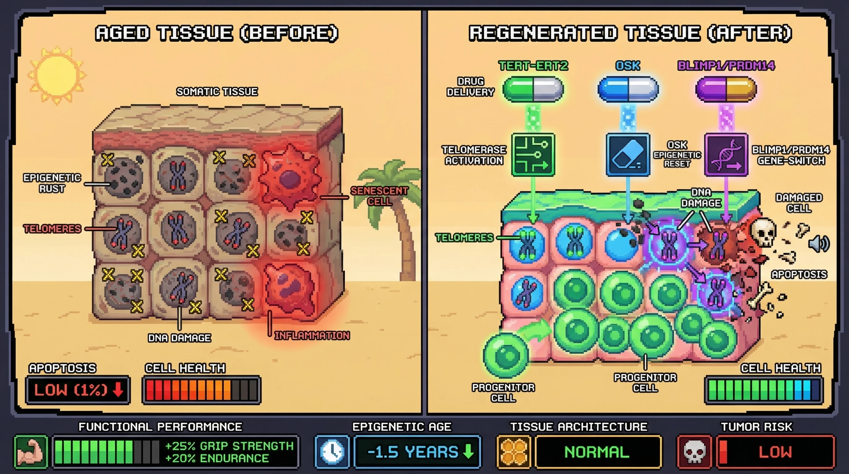 Infographic for: Inducing Germline‑Style Selection Bottlenecks in Somatic Tissues to Restore Youthful Function
