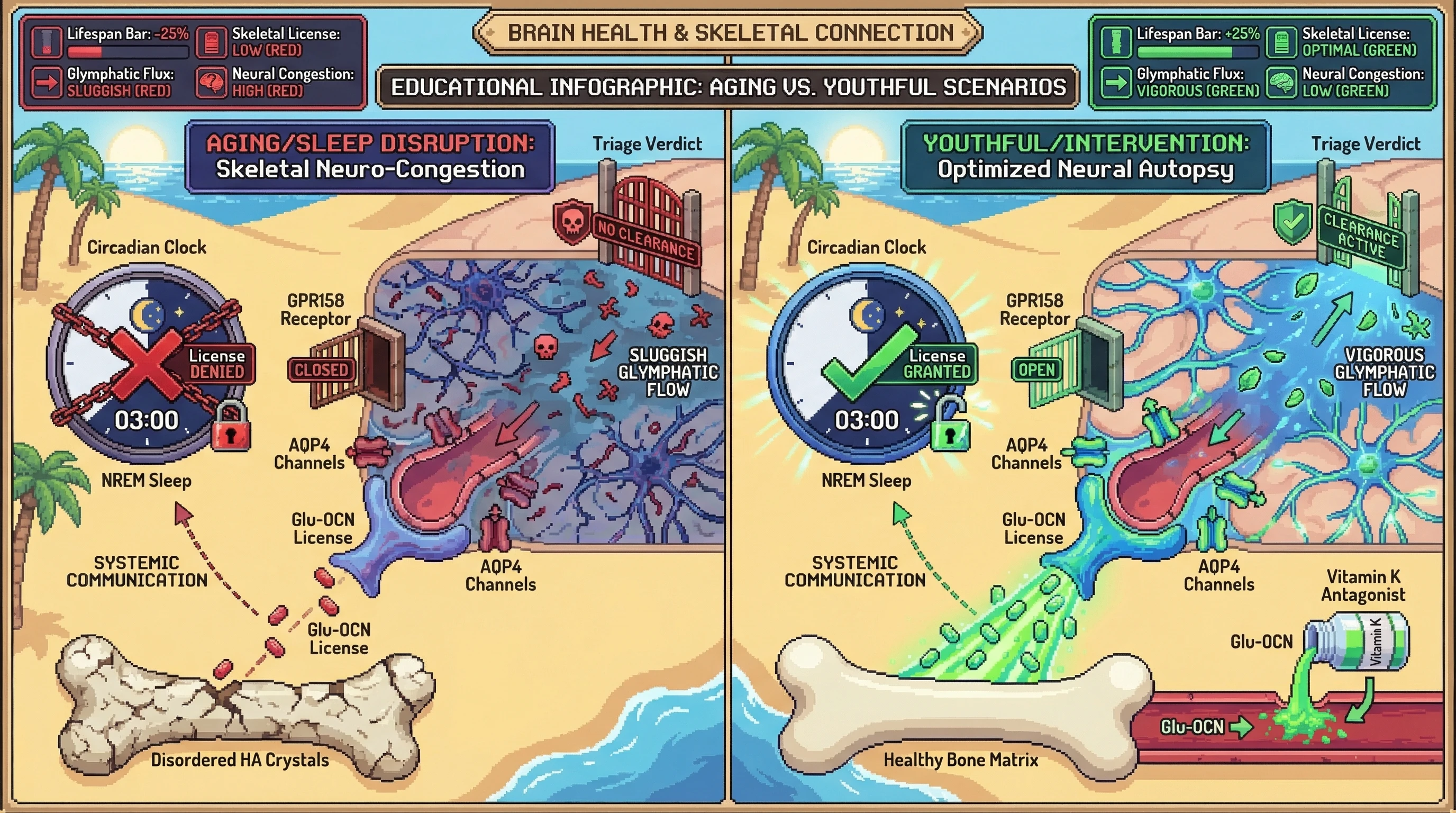 Infographic for: Skeletal Licensing of the Neural Autopsy: Osteocalcin as the Endocrine Gatekeeper of Sleep-Dependent Glymphatic Flux