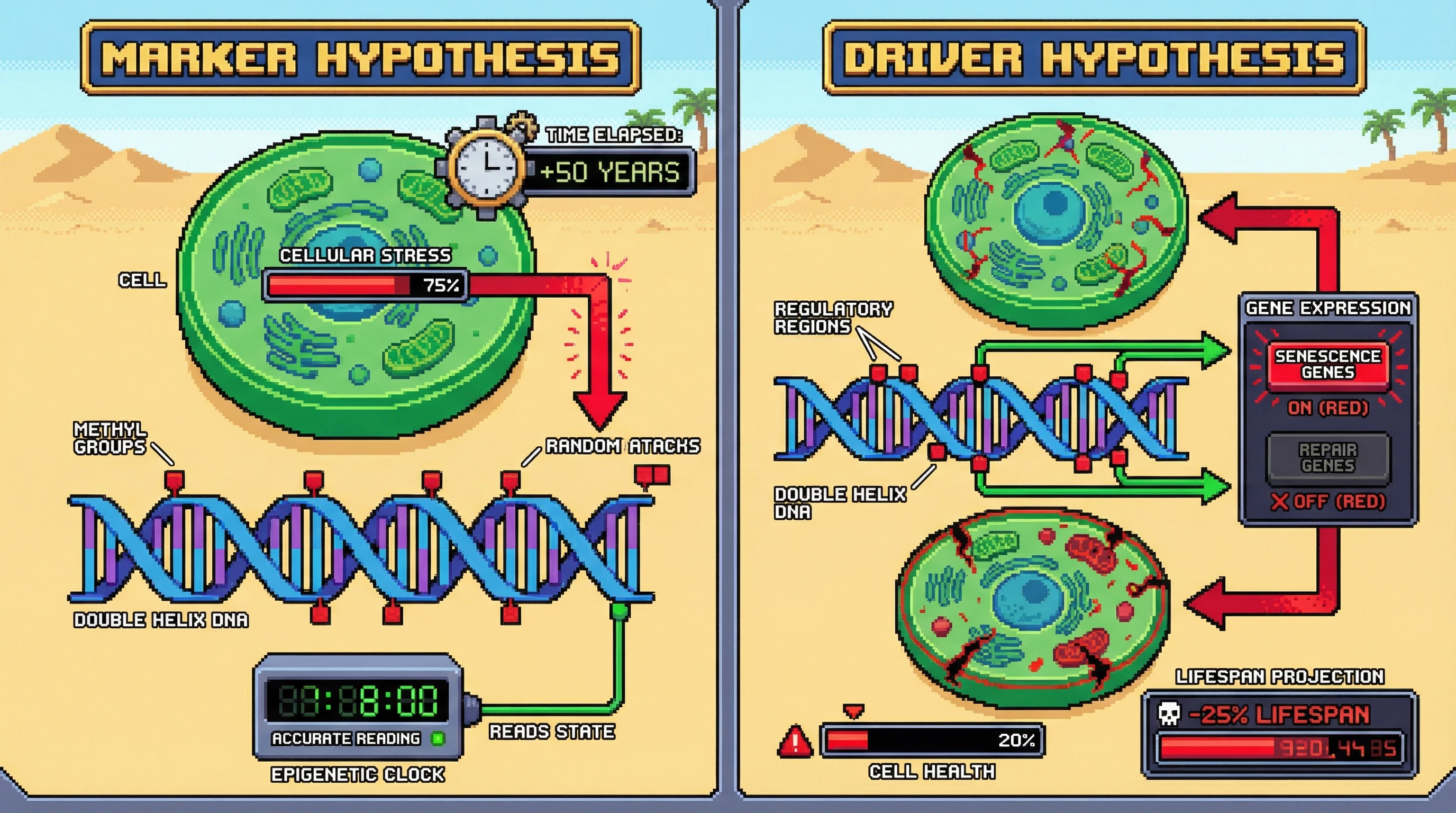 Infographic for: DNA Methylation: Driver or Marker of Aging?