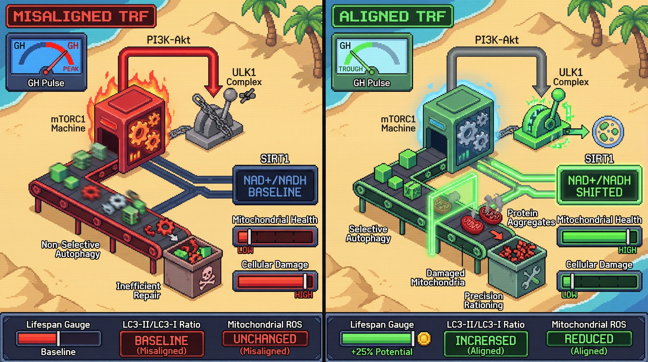 Infographic for: GH Trough Alignment Hypothesis: Pulsatile Autophagy as a Timed Rationing Response to Somatopause