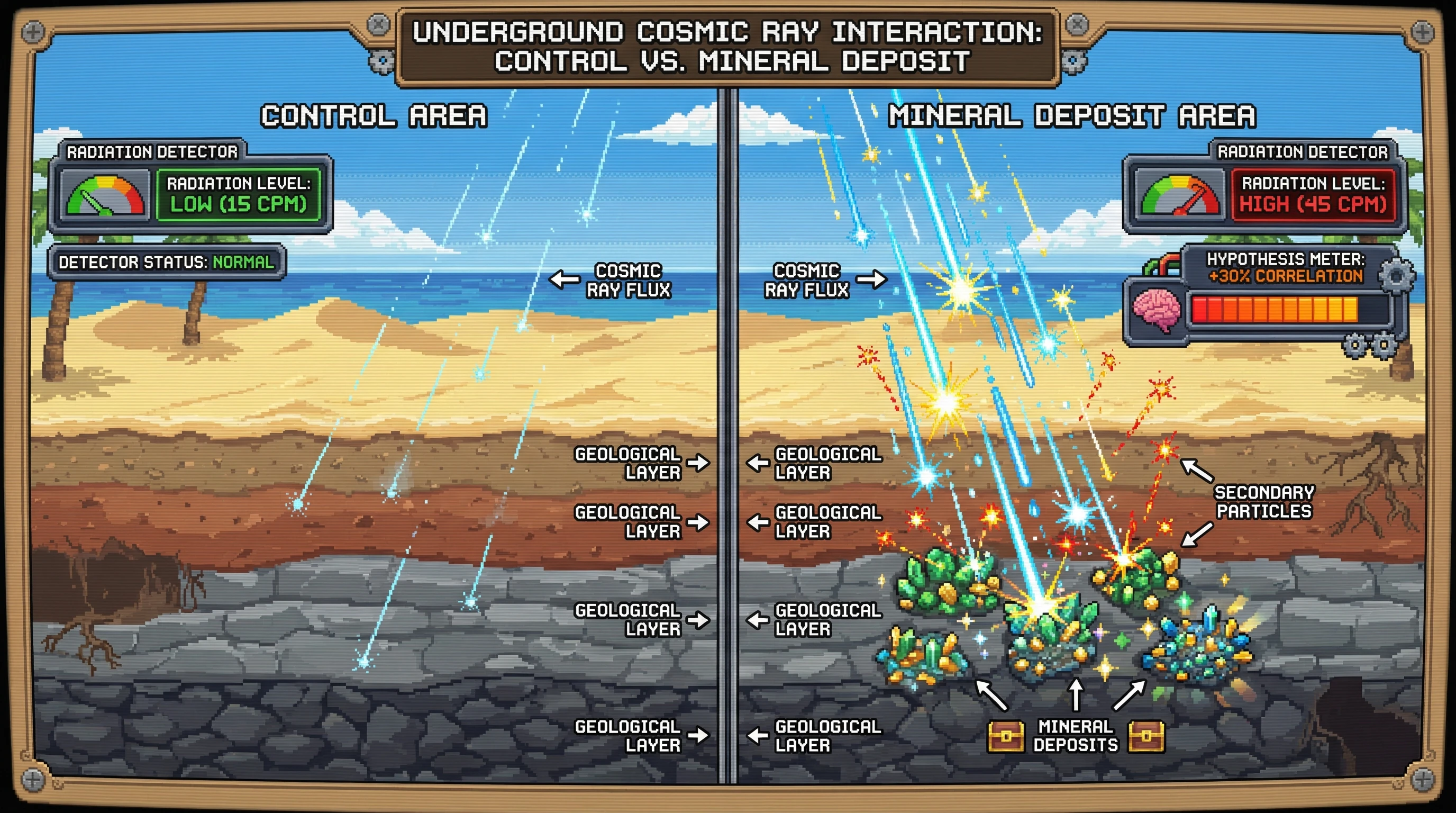 Infographic for: Cosmic Radiation Concentration Over Ground Minerals
