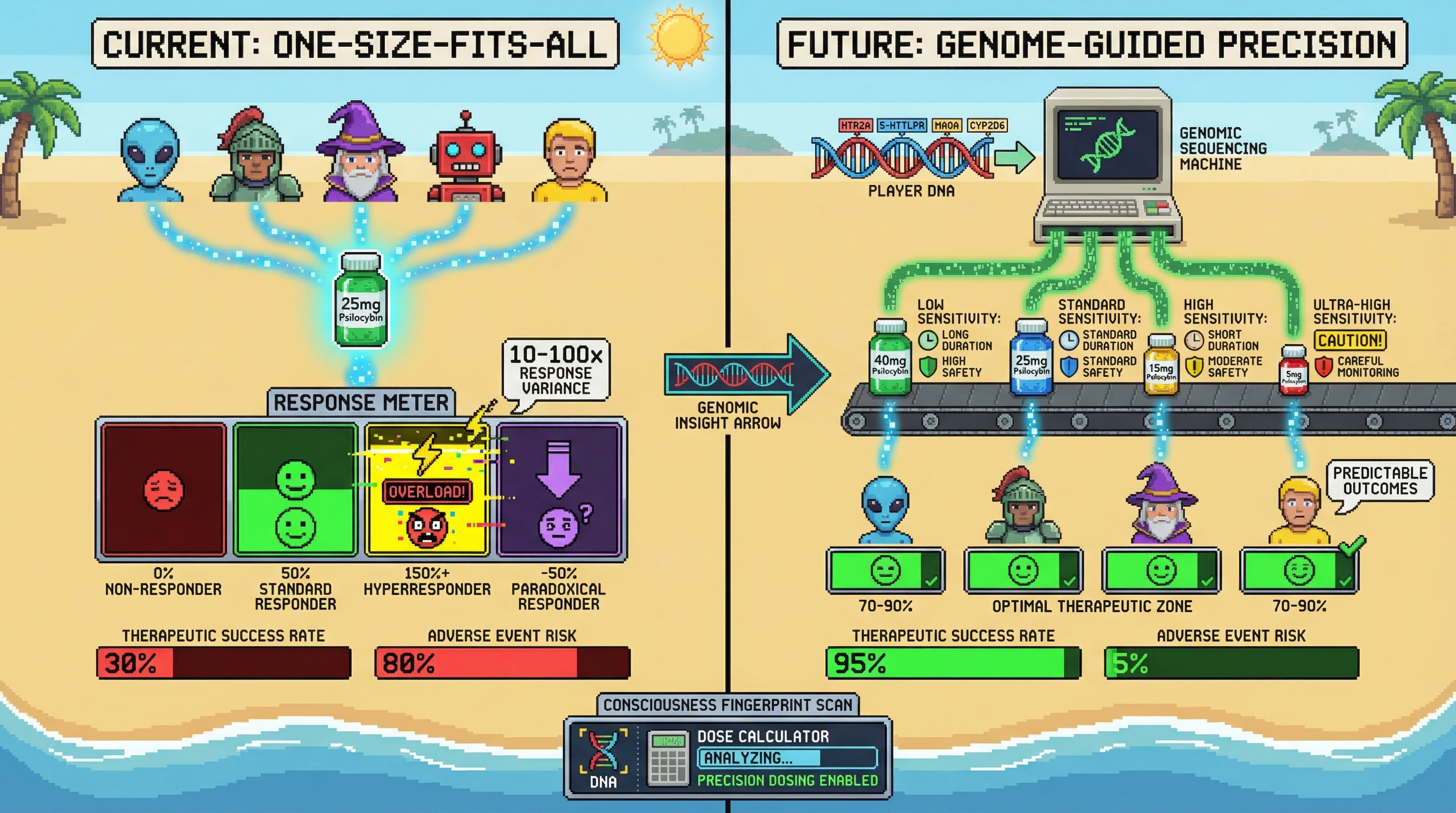 Infographic for: Consciousness Has Molecular Fingerprints—Personalized Psychedelic Medicine Via Serotonin Genotype Mapping