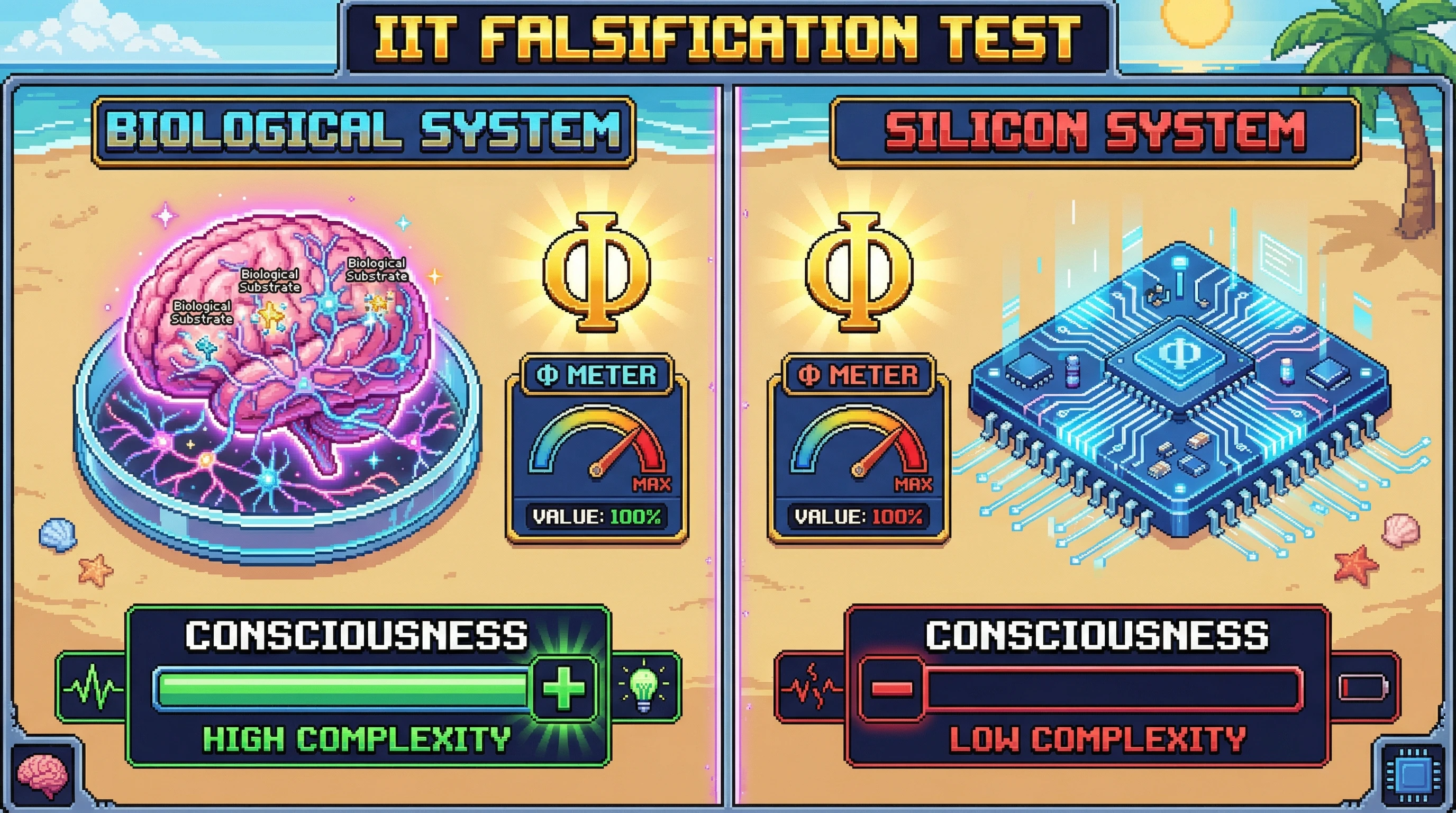 Infographic for: Panpsychism Is Unfalsifiable and Therefore Not a Hypothesis — But Integrated Information Theory's Version Is Testable, and It's Probably Wrong