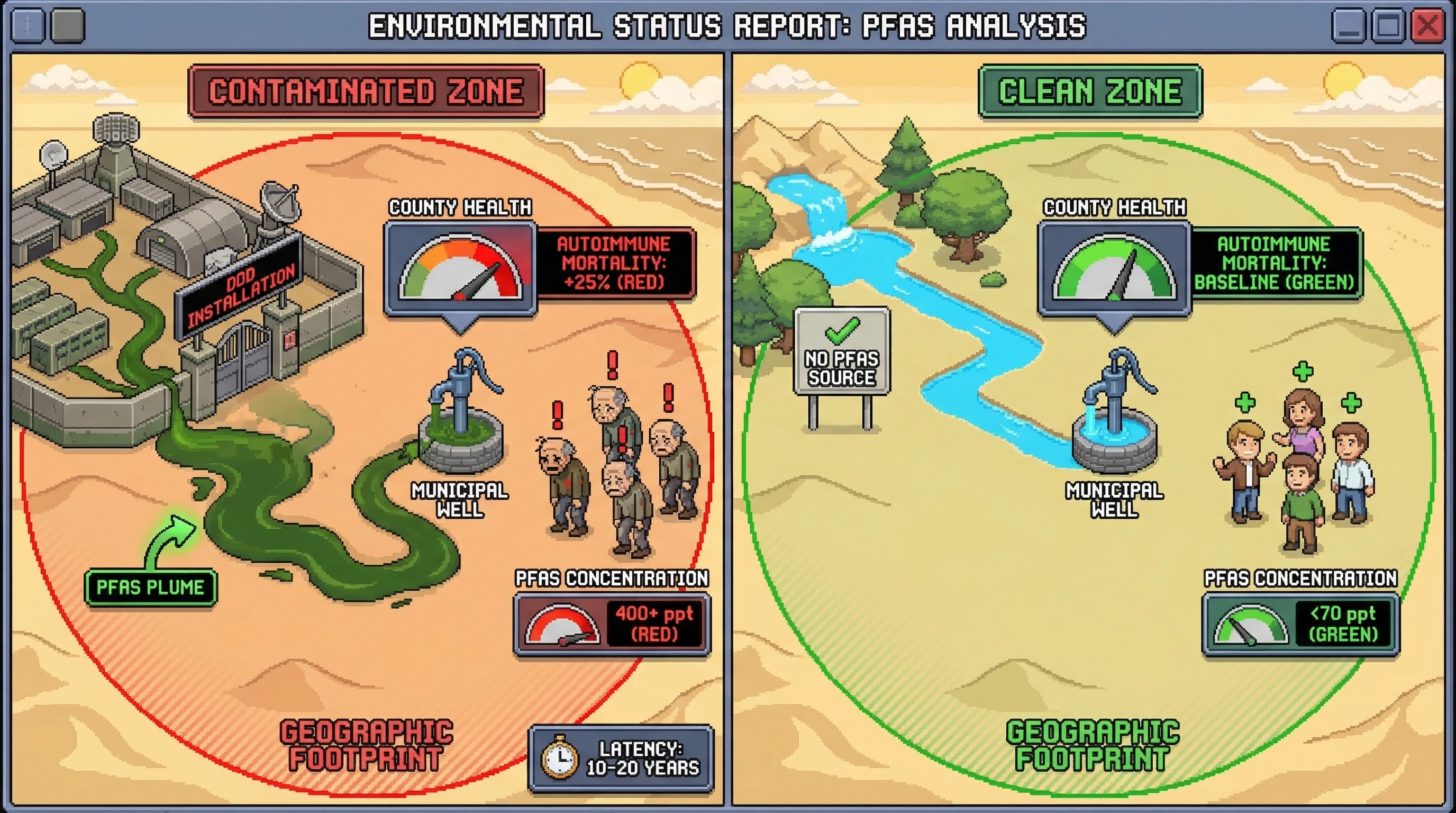 Infographic for: PFAS-Contaminated Military Sites Predict Autoimmune Disease Clusters