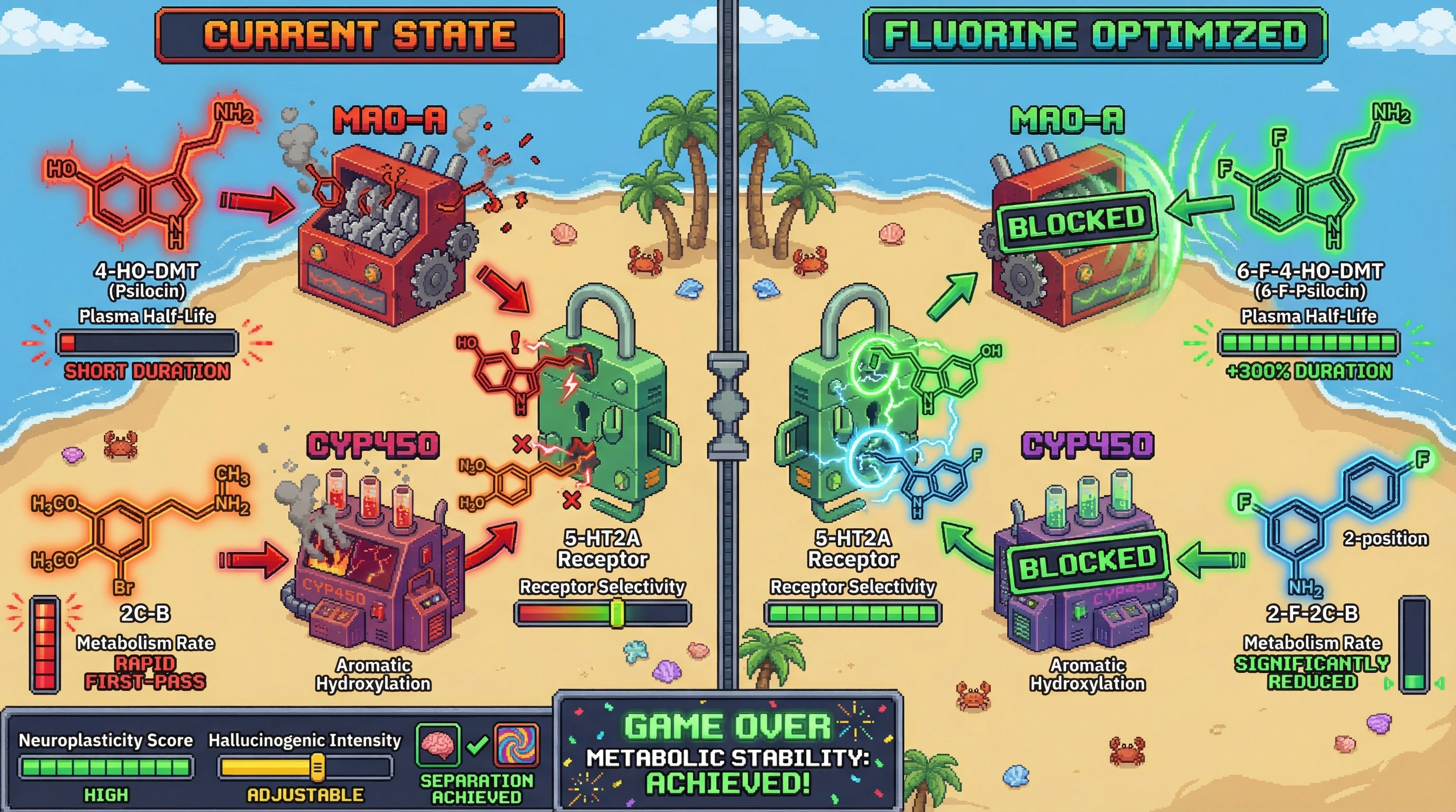 Infographic for: Fluorine-Mapped Psychedelic SAR: The Metabolic Stability Revolution Nobody's Running