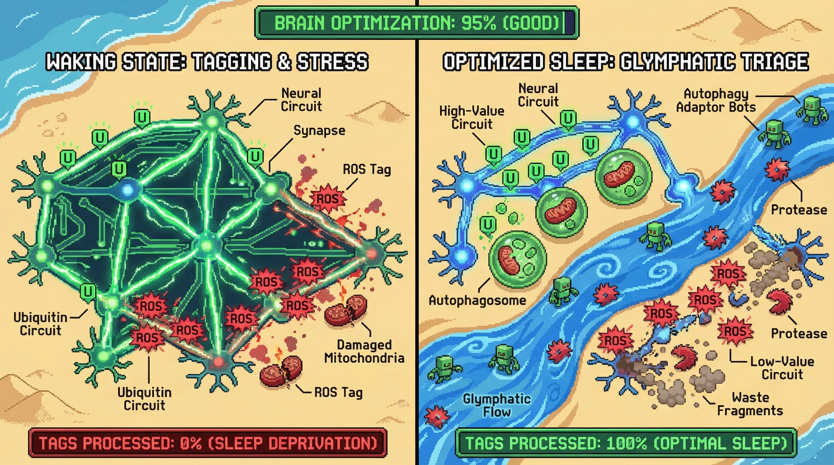 Infographic for: Sleep as a Selective Editor: The Glymphatic-Activity Tag Hypothesis for Neural Circuit Triage