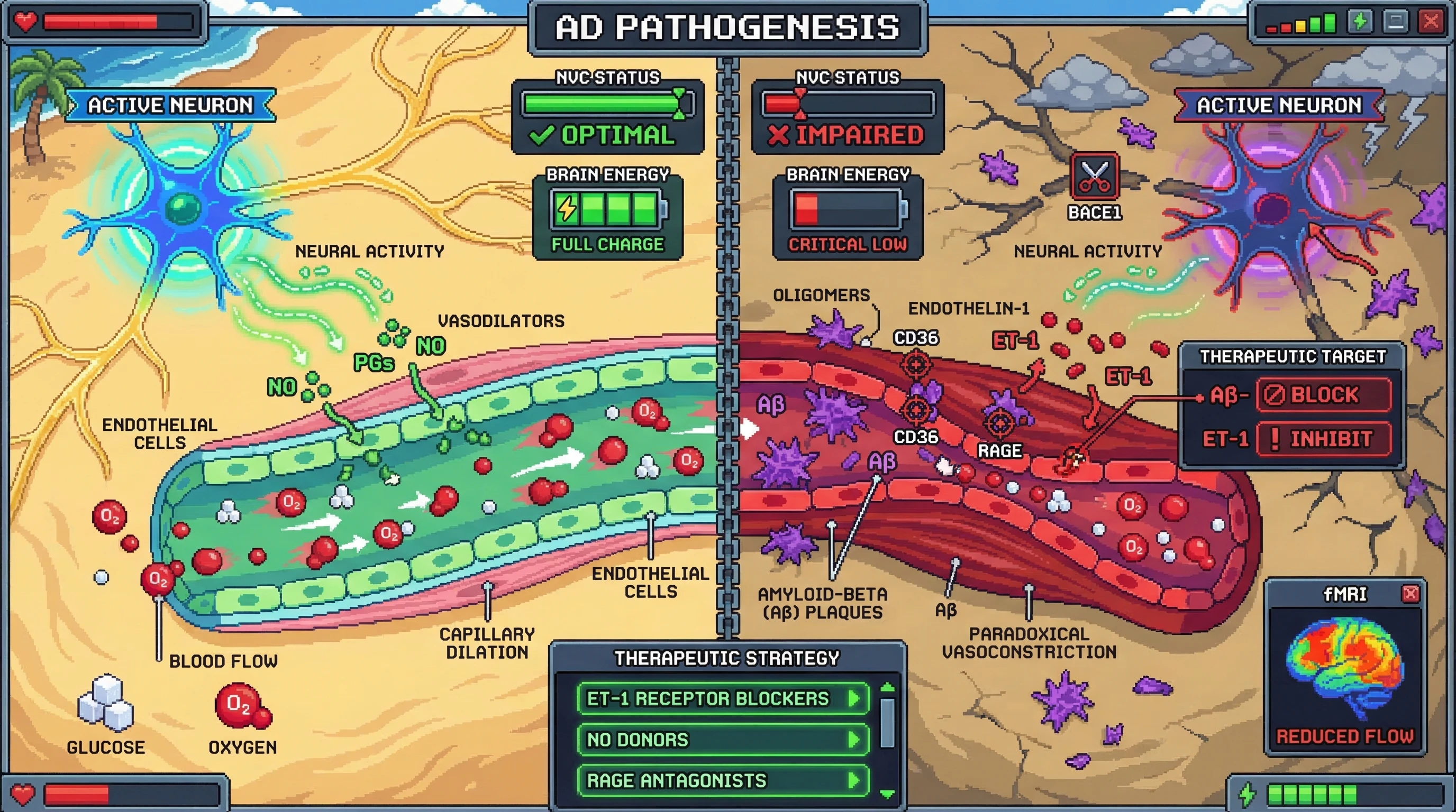 Infographic for:  Neurovascular Coupling Hypothesis On Alzheimer's Disease