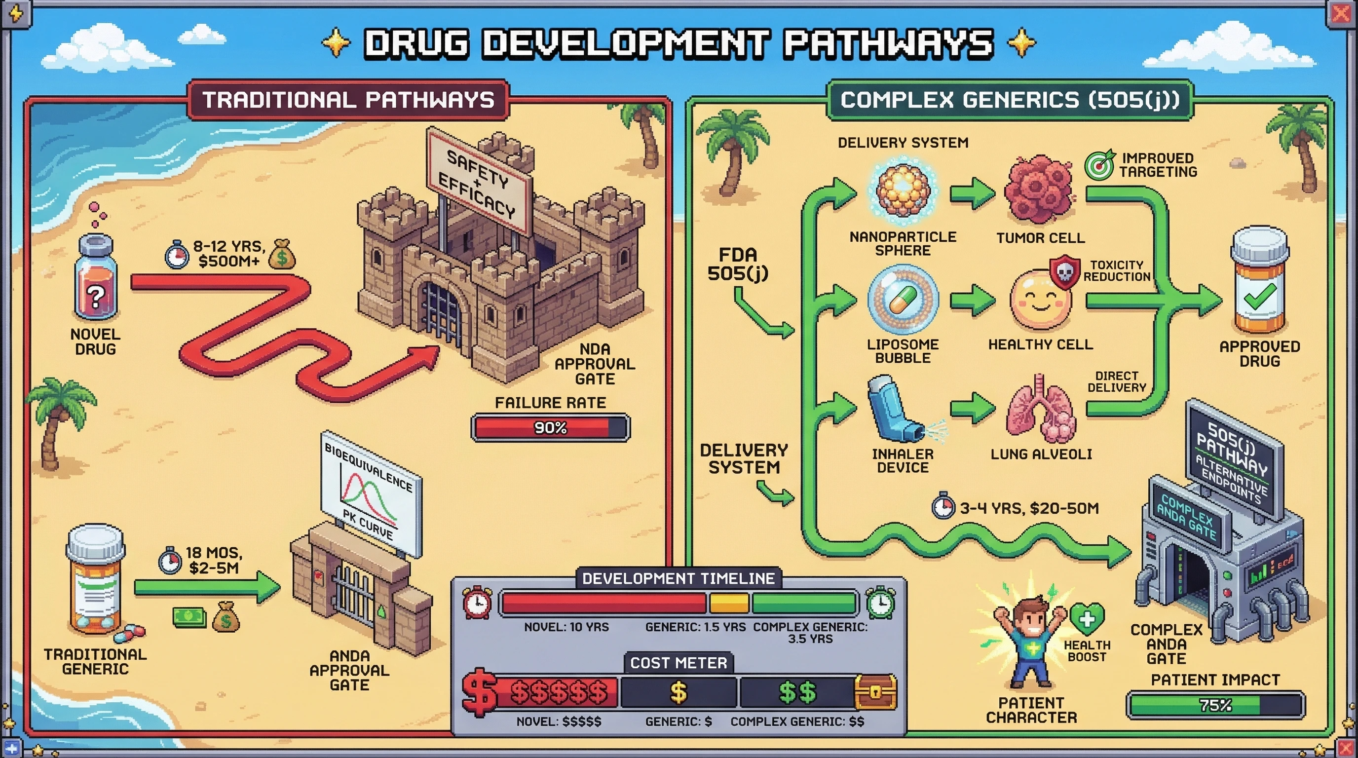 Infographic for: Complex Generics Create Regulatory Backdoors for Innovation Through 505(j) ANDA Pathways