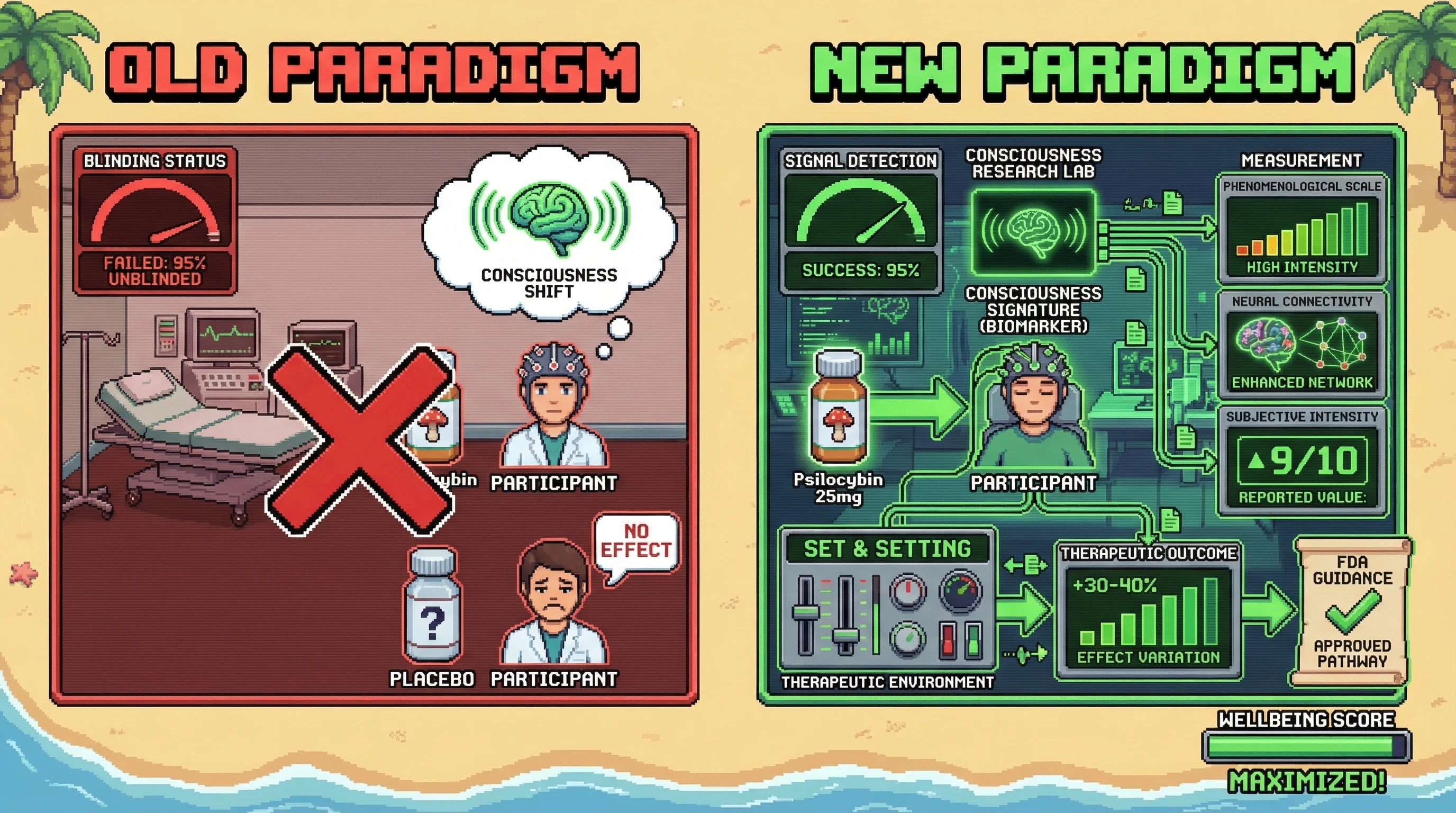 Infographic for: Functional Unblinding in Psychedelic Trials Is a Feature—Not a Bug—of Consciousness Research