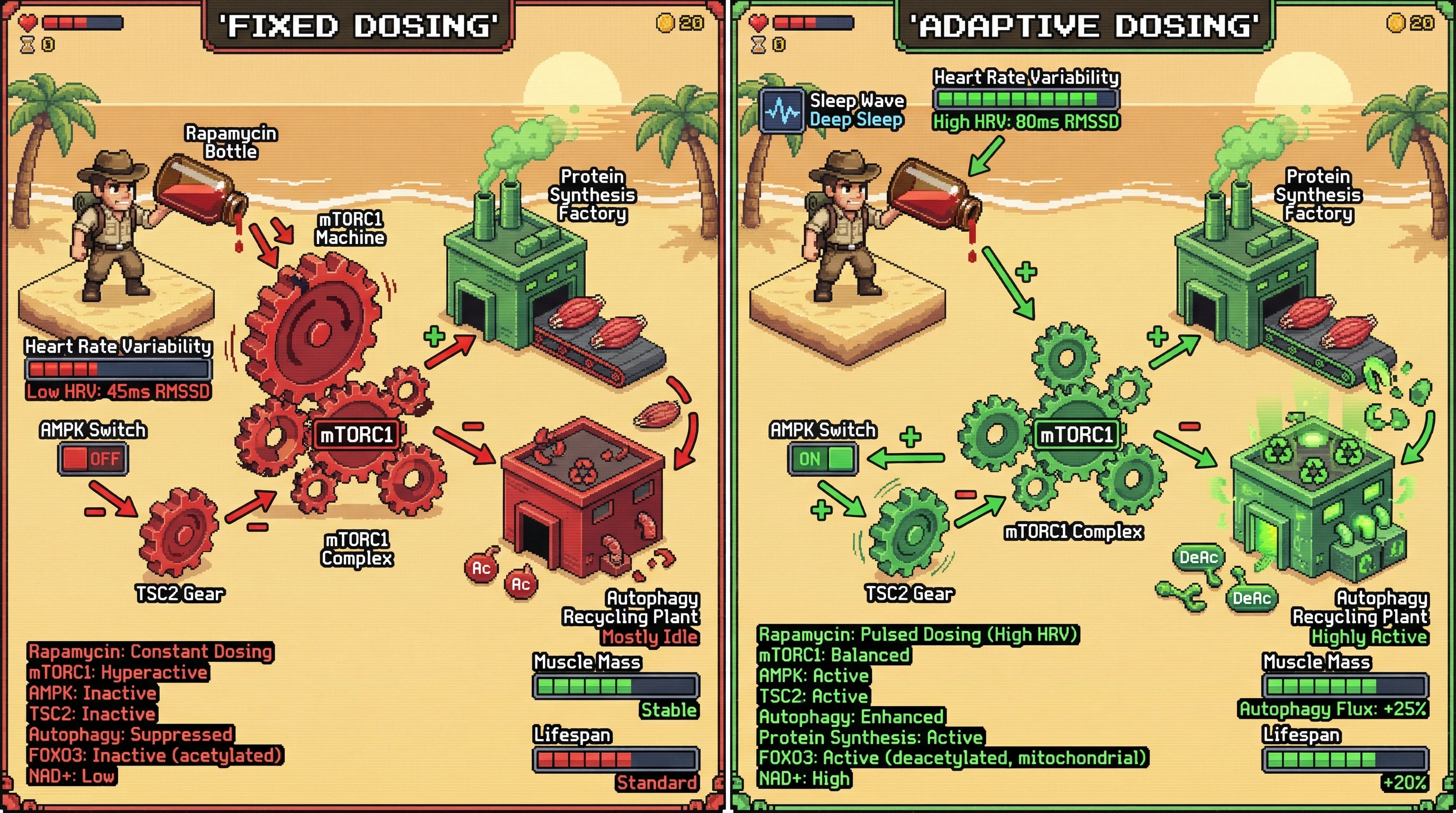 Infographic for: Adaptive mTORInhibition Guided by Real‑Time Recovery Signals Shifts the Civilization‑Survival Trade‑Off Without Compromising Tissue Repair