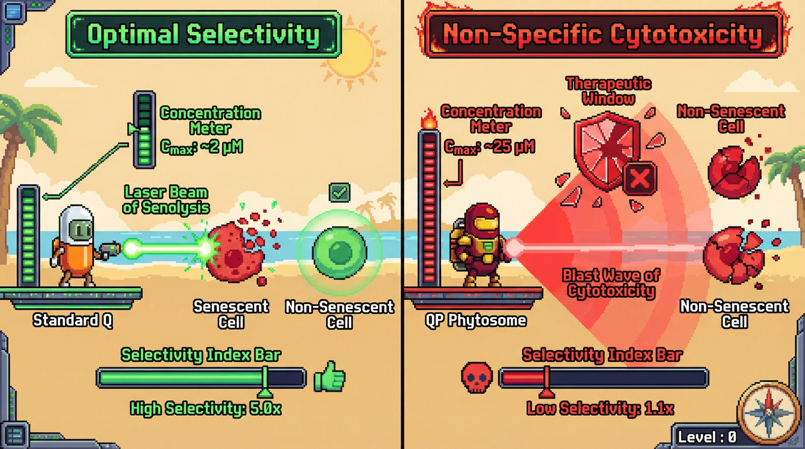 Infographic for: Quercetin Phytosome May Exceed the Senolytic Therapeutic Window, Turning Selective Clearance into Non‑Specific Cytotoxicity