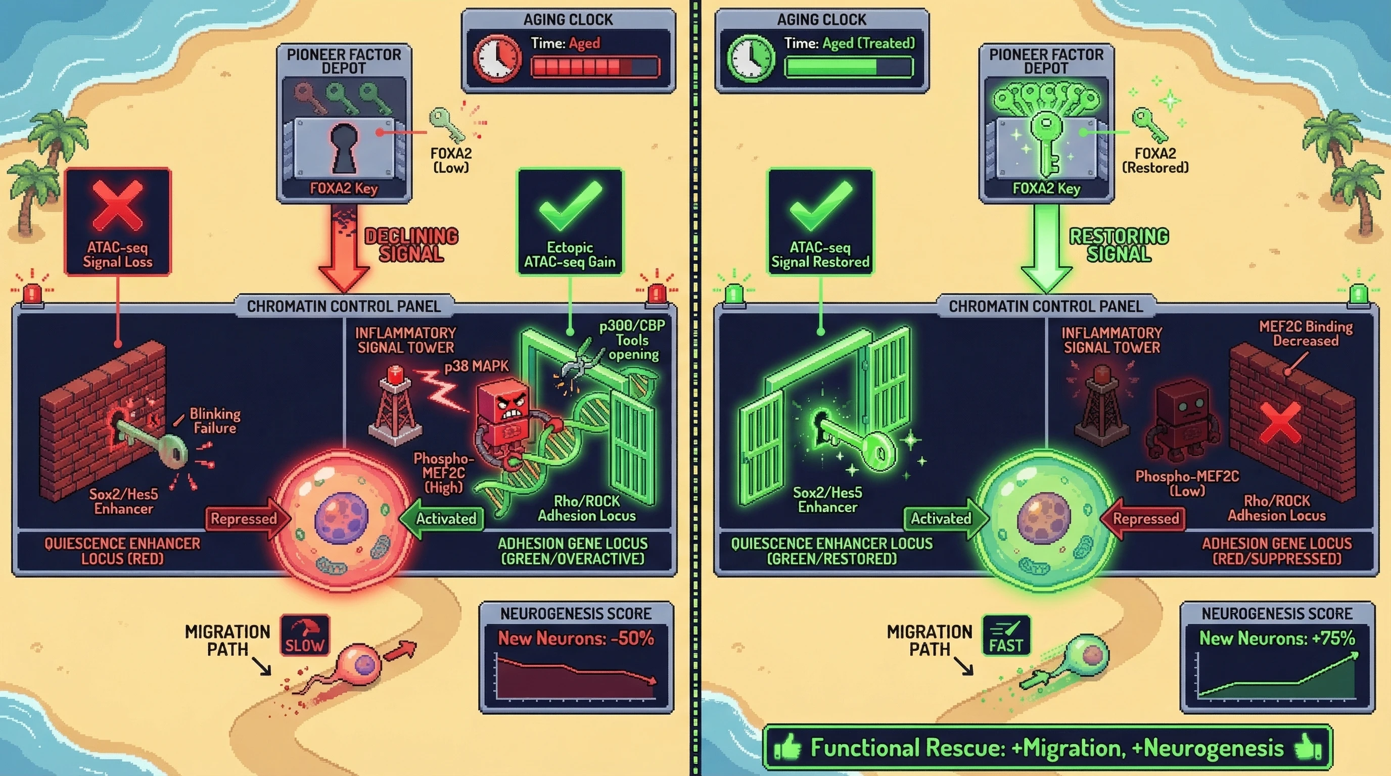 Infographic for: Pioneer Factor Decline Drives MEF2C-Mediated Chromatin Misregulation in Aged Neural Stem Cells
