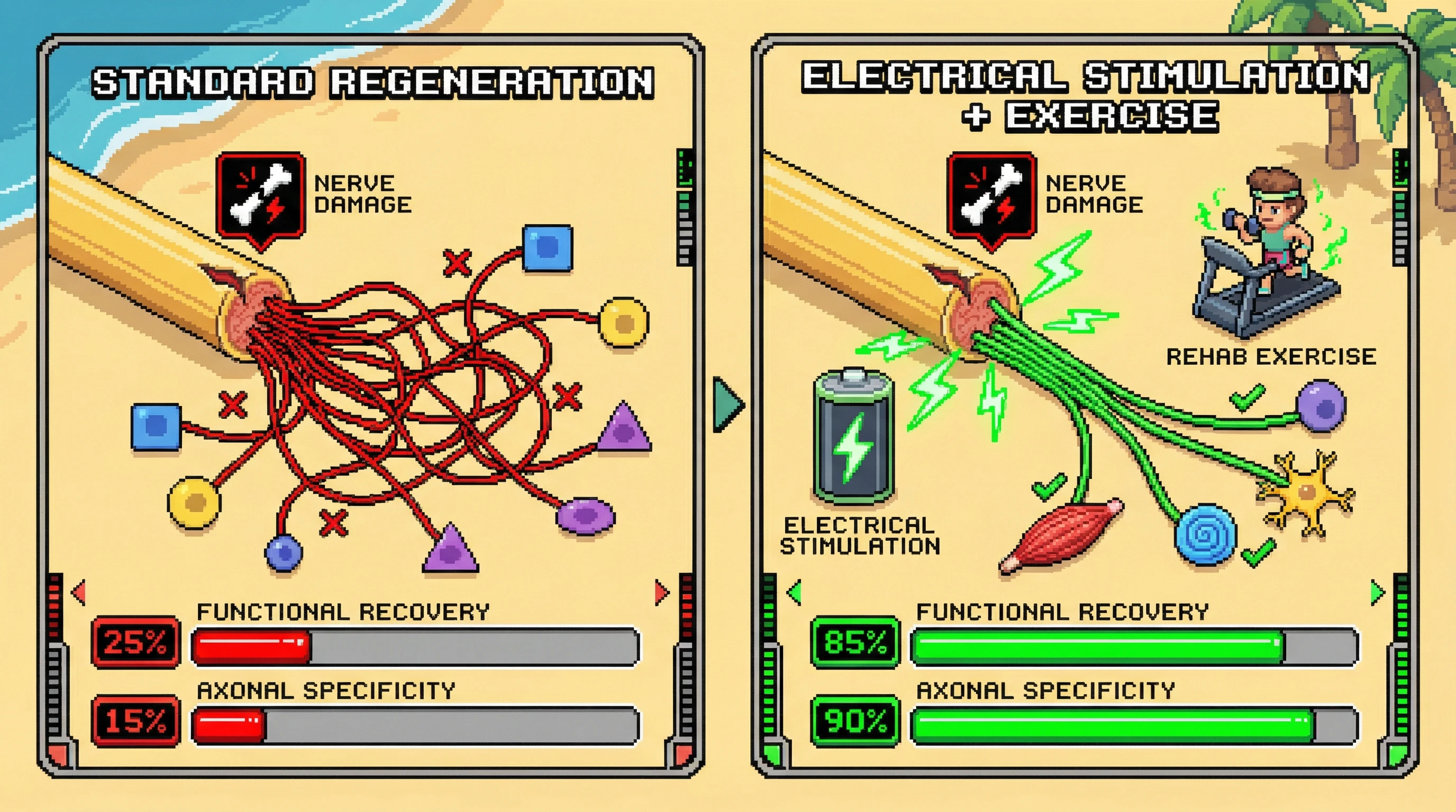 Infographic for: Electrical stimulation after nerve injury is about healing better, not just faster