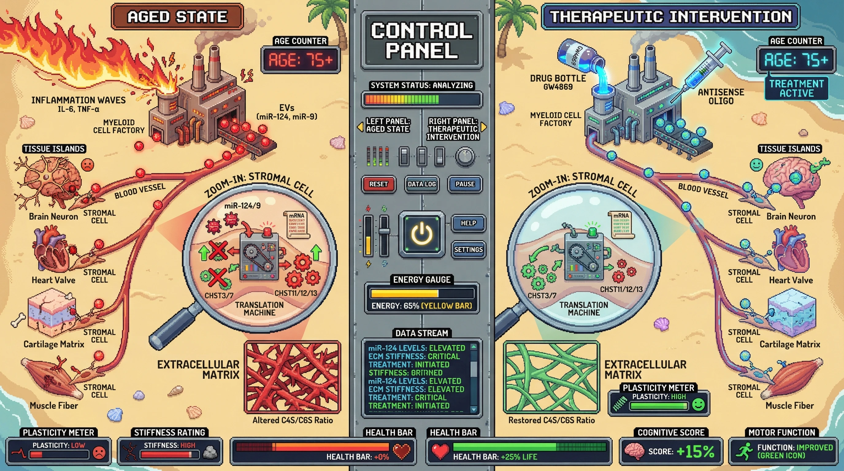 Infographic for: Systemic Inflammation-Driven Extracellular Vesicle Transfer Reprograms Tissue-Specific GAG Sulfation During Aging