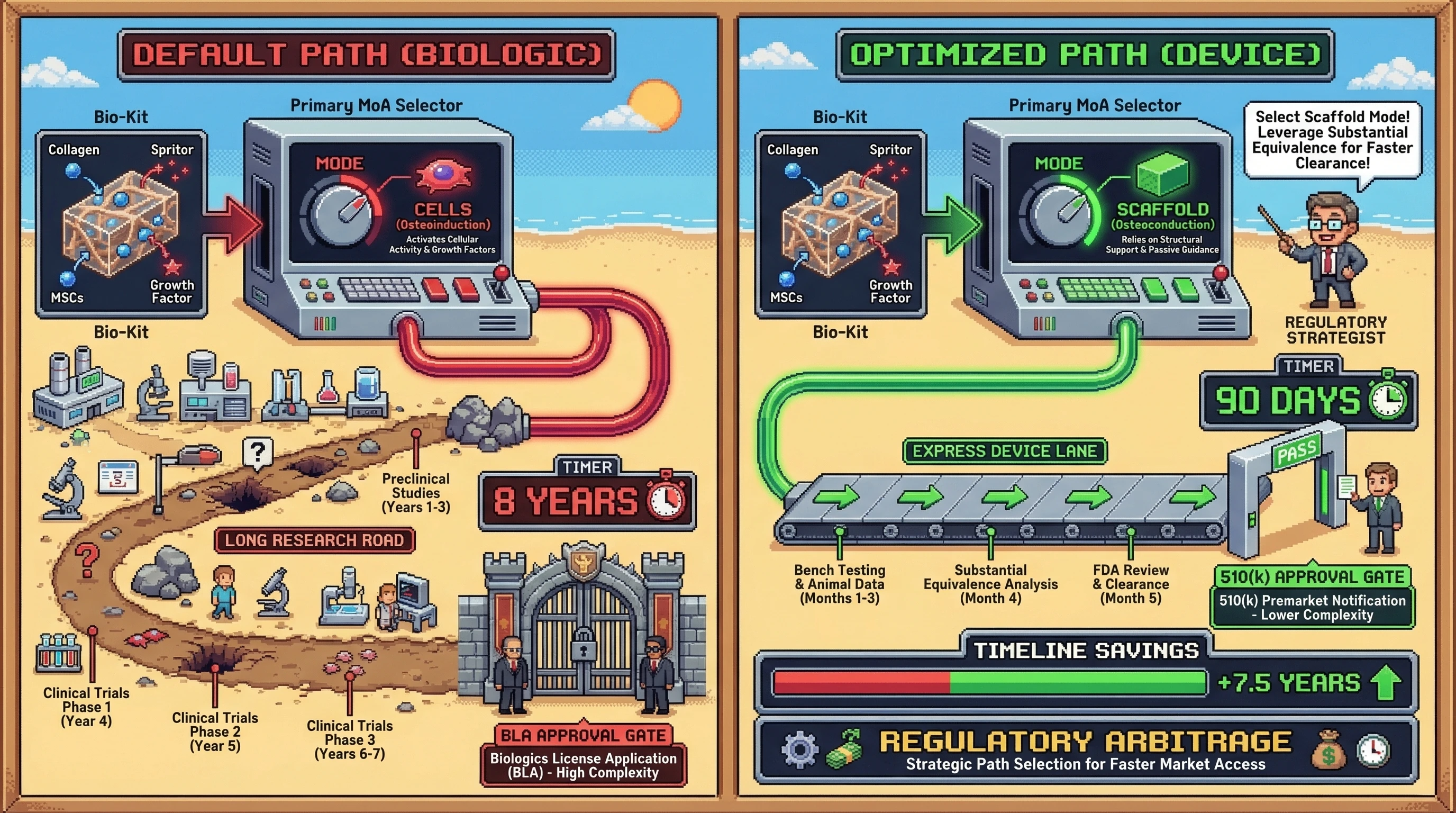 Infographic for: The Tissue Engineering Shell Game: Same Technology, Different Label = 5-Year Time Savings