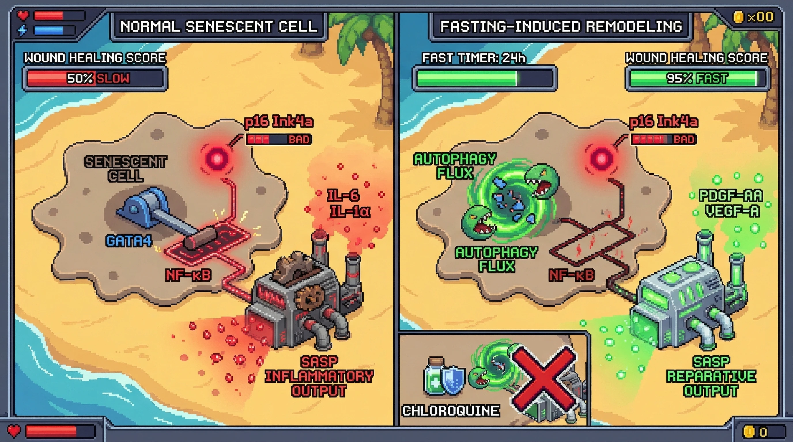 Infographic for: Fasting-Induced Autophagy Reprograms Senescent Cells Toward a Reparative Secretory Phenotype