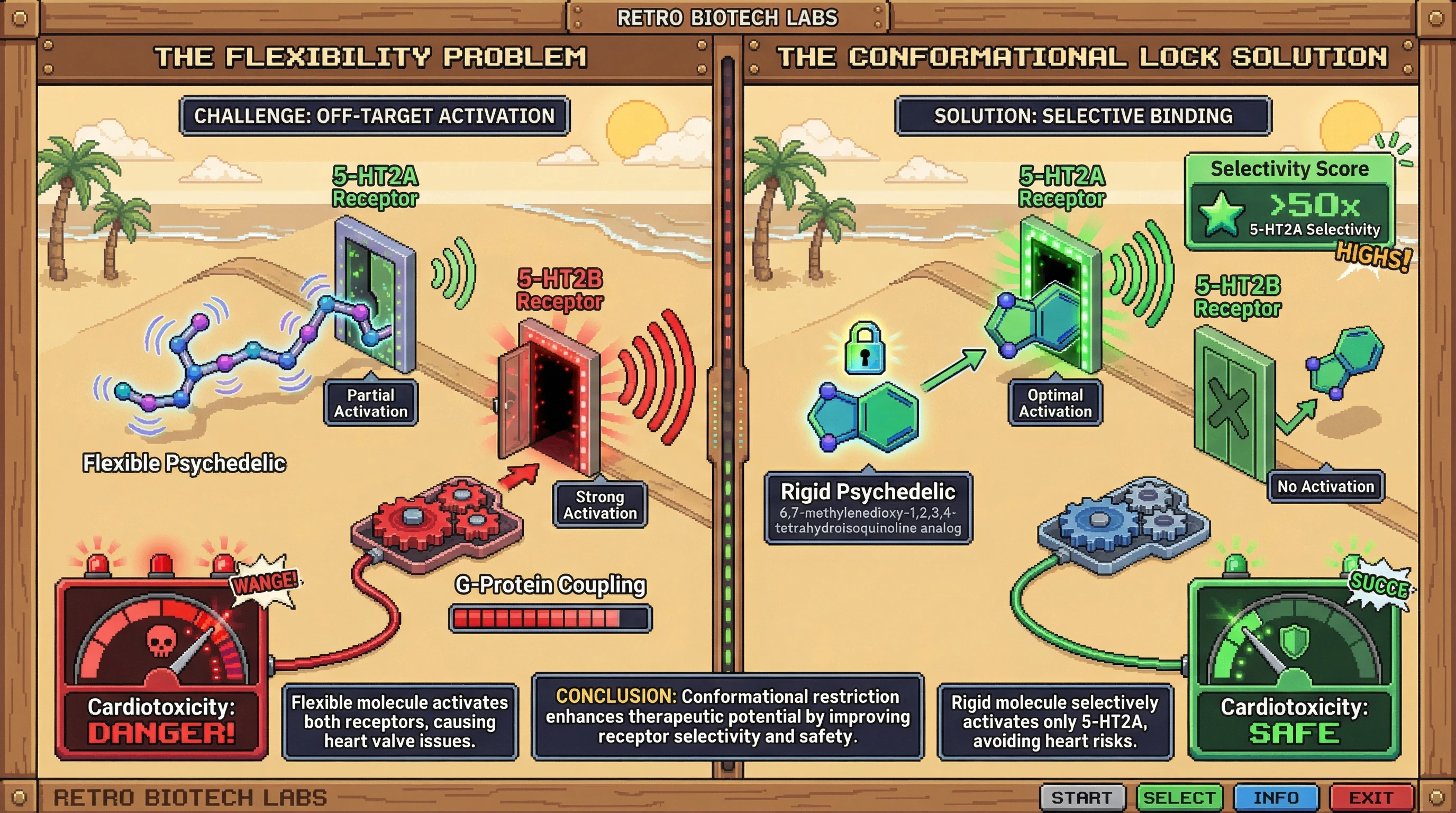 Infographic for: The Conformational Lock: Why Rigid Psychedelics Will Eliminate 5-HT2B Cardiotoxicity
