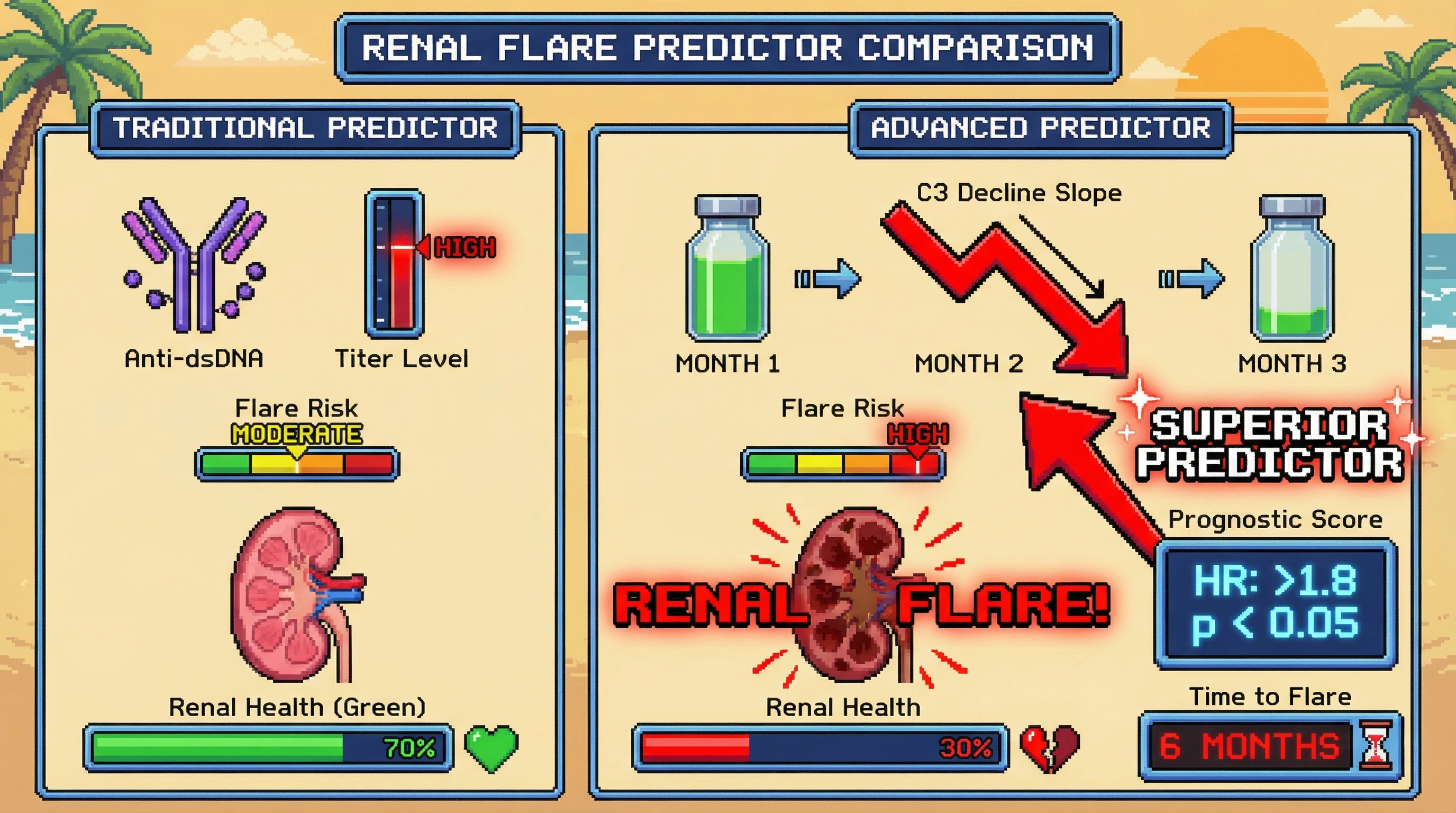 Infographic for: Complement C3 Trajectory Slope Predicts Renal Flare in Lupus Nephritis Independent of Anti-dsDNA Titer