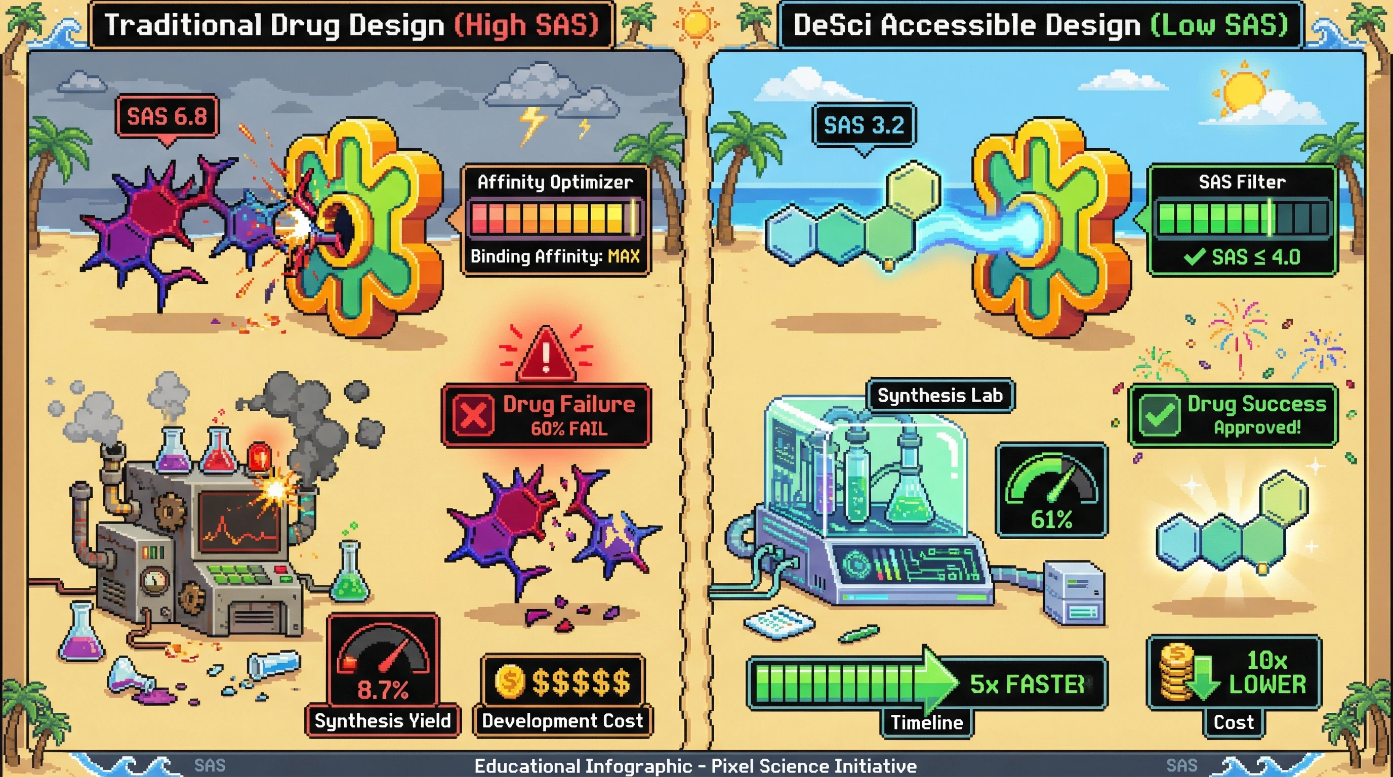 Infographic for: Formulation is the Silent Killer—60% of Drug Development Failures Trace to "Makeable" Molecules Nobody Can Actually Make