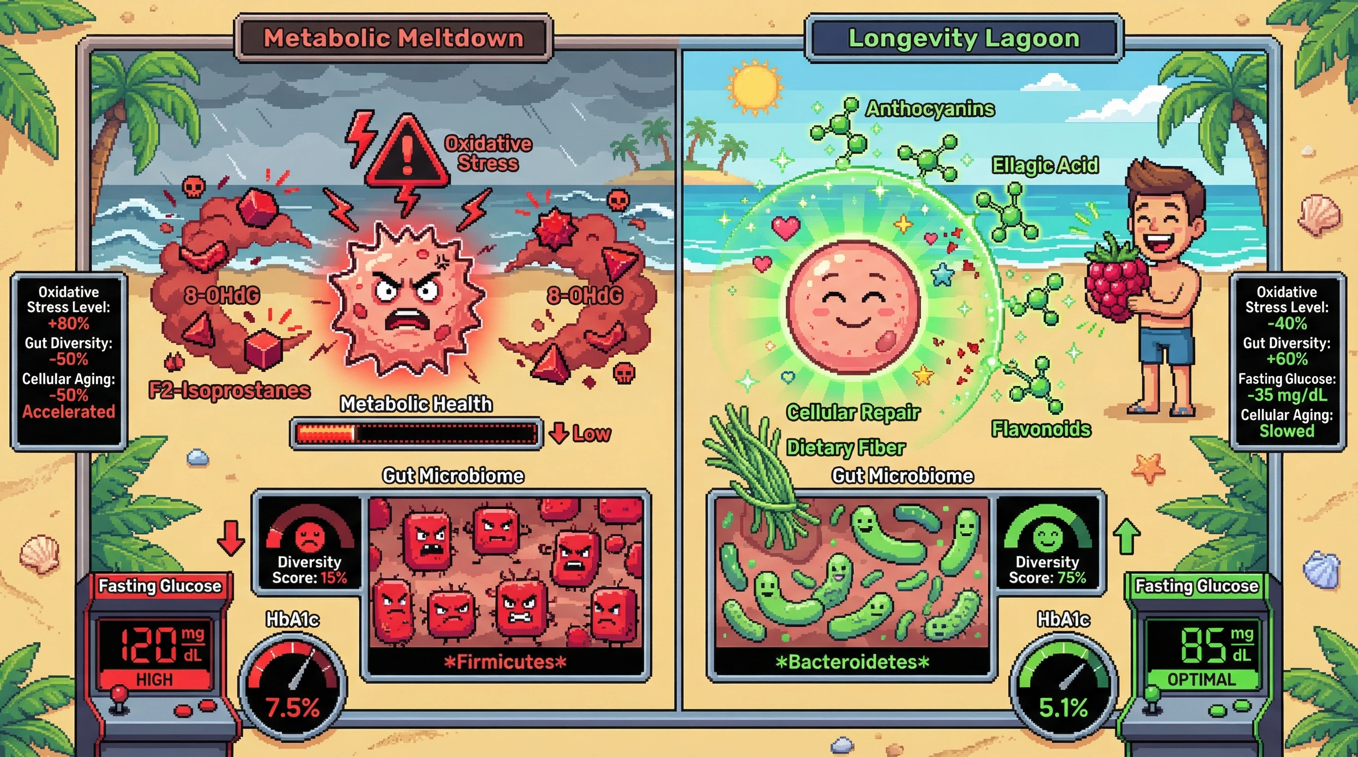 Infographic for: Hypothesis: Berries, Polyphenols, and the Metabolic Health–Longevity Link