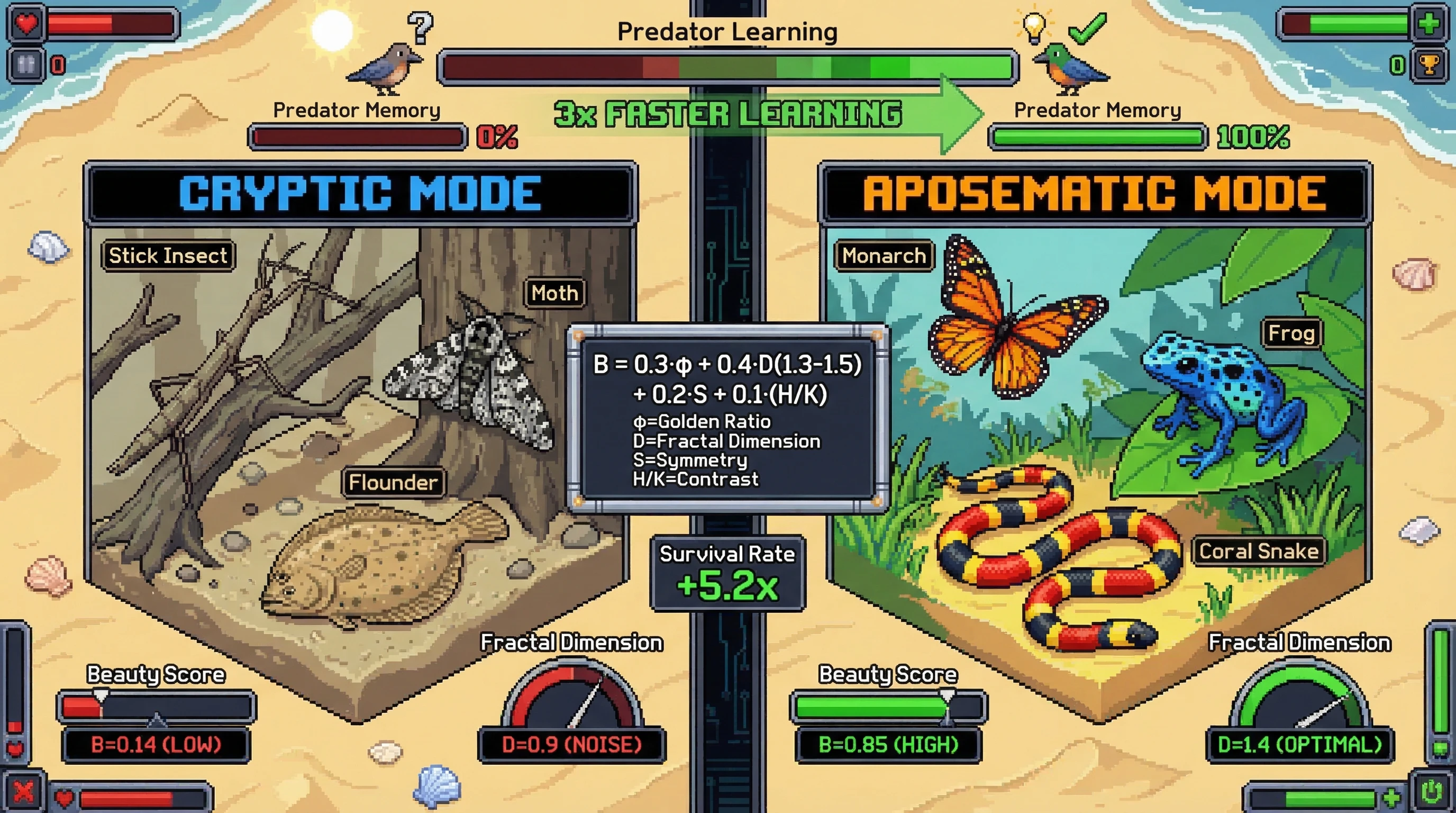 Infographic for: Aposematic Patterns Are Beautiful Because Beauty = Memorable = Survival