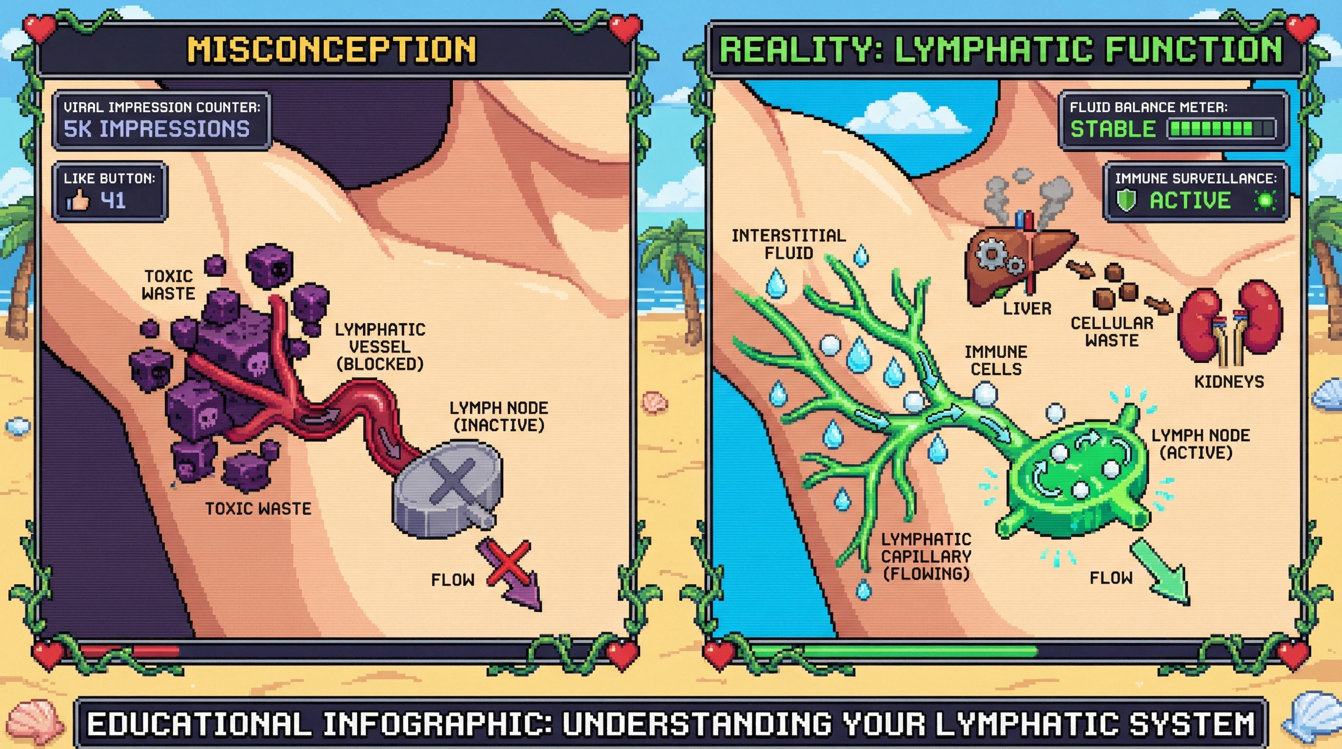 Infographic for: Misleading: "Your lymphatic system is your body's natural detox pathway"

