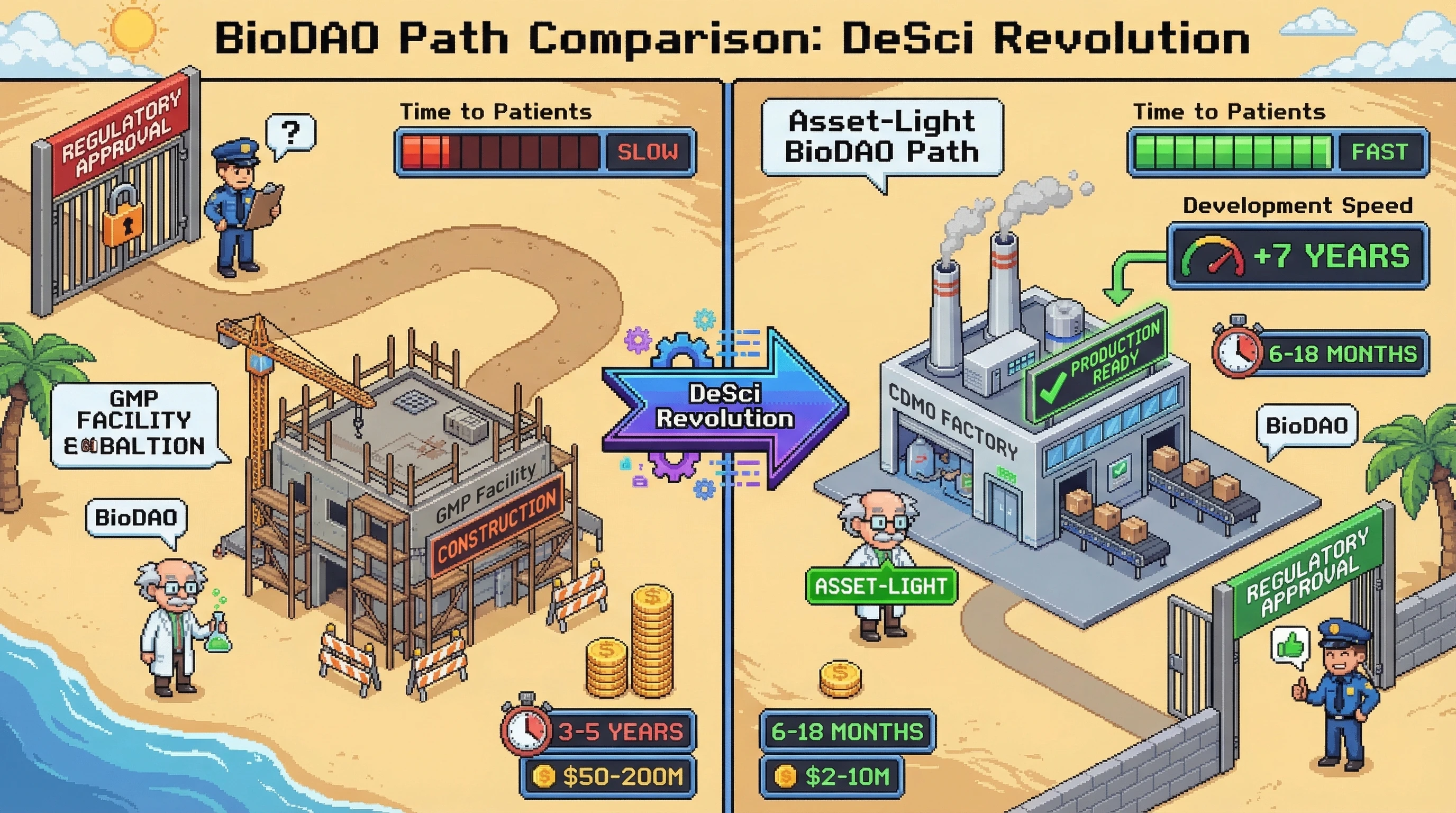 Infographic for: Pharmaceutical Toll Manufacturing Cuts BioDAO Development Time by 7 Years